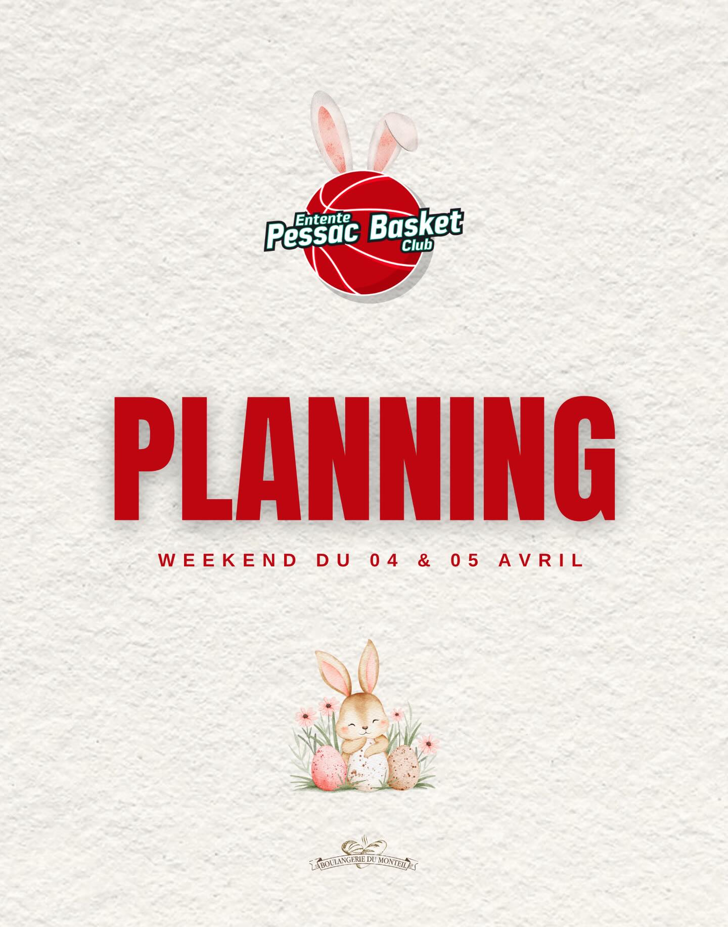 🏀 PLANNING DU WEEKEND 🏀
Le planning du weekend vous est présenté par notre nouveau partenaire Boulangerie du Monteil !
🤝🏼 @boulangerie_du_monteil_