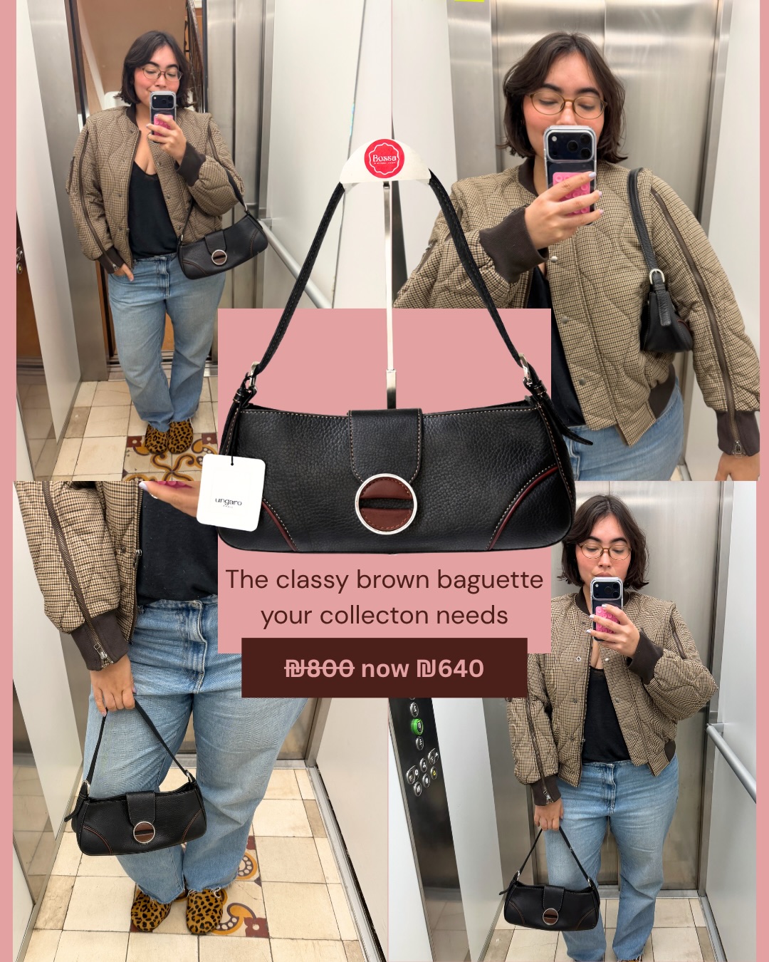 Please make her yours before I do 🤣 And don’t forget to use code HOLIDAY for 20% off!
This brown leather beauty from the French house Emanuel Ungaro still comes with its original tags and is completely new. We sourced her in Japan and could not believe it when we found a second one. Our very first sold bag was this exact style in brown and white, so this one feels extra special (shoutout to @yael.seiden the muse who got the first one!) 🫶🏼✨