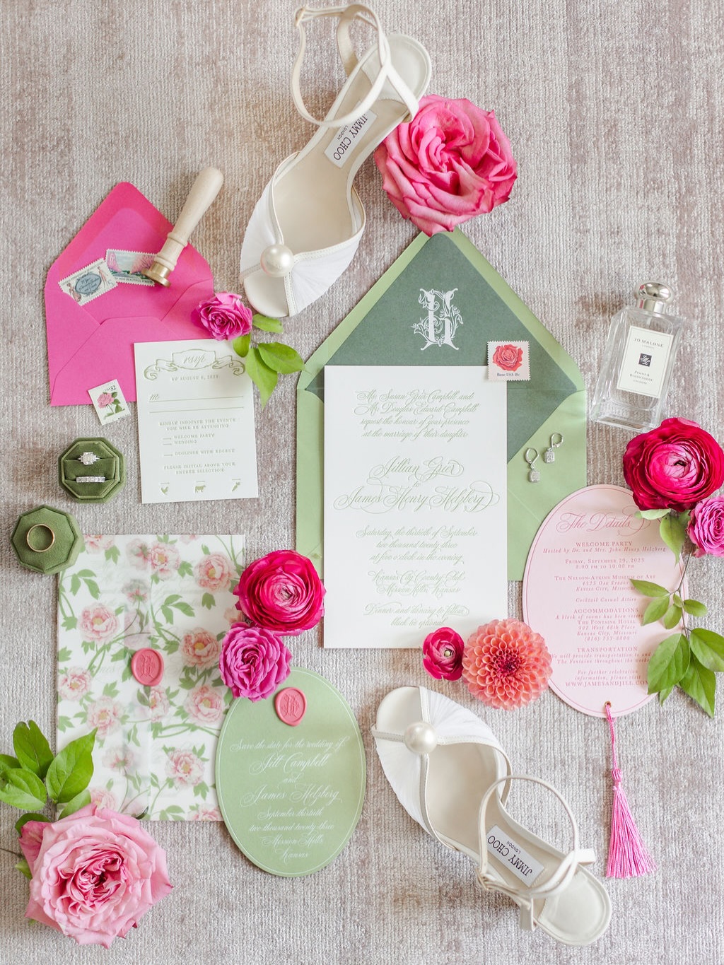 A floral fairytale in full bloom. 🌸✨ We’re still reminiscing over this vibrant, textural dream for the couple who wasn’t afraid to go bold with their palette.
From the lush, floor-to-ceiling rose installations to the romantic petals lining the aisle, every floral choice was designed to mirror the high-energy joy of the couple. It wasn’t just about the visual - you could truly feel the warmth in the air as they shared their first kiss under that show-stopping fuchsia arch. A perfect garden-party-meets-glam aesthetic that felt as heartfelt as it looked. Which detail is your favorite?
Planning | @kcwildflowerevents
Florals | @kcwildflowerevents @bluebouqet_kc
Photography | @hannahroggtaylor
Stationary | @brykerdesignco
Rentals | @estatelykc
Cake | @bluethistlecakes
Band | @lostwaxband
Venue | Kansas City Country Club
Bride + Groom | @jillghelz and @jahelzberg