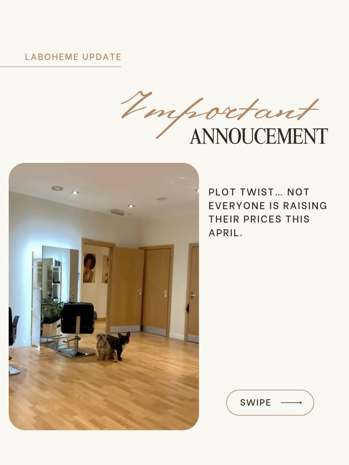 Plot twist… not everyone is raising their prices this April 😉
We see what’s happening around us — rising costs, energy bills, everyday pressure. And honestly, we get it.
But we also know how important those small moments of care are. The ones that make you feel like yourself again — without adding extra stress.
So we’ve made a conscious decision: our prices will remain the same 🤍
Because at LaBoheme, it’s always been about people first.
Thank you for your trust, your loyalty, and for choosing us.
#clientlove #beautycommunity #selfcarematters #lisburn