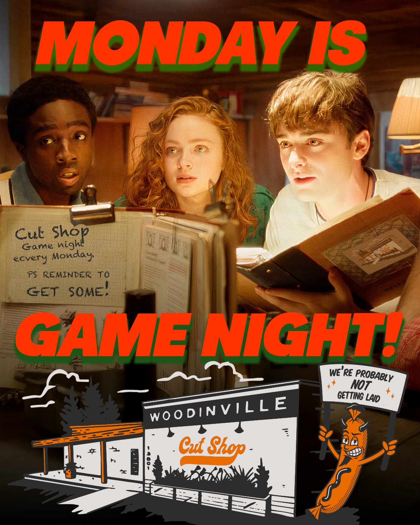 Got game Woodinville? The Cut Shop does every Monday! Lots of large communal tables for group board or role playing games like D&D. Private booths too! 2 tops for card gamers: dominos, backgammon or cribbage. Bring a game or join a game. We’ll have some classics on site for you but feel free to bring your own. Cult classic movies on the big screens. 🍿 Food and drink specials throughout the nite! Game on Woodinville!!
* Absolutely no LARPing before 7pm.
#woodinville #woodinvillewinecountry #visitwoodinville #bothell