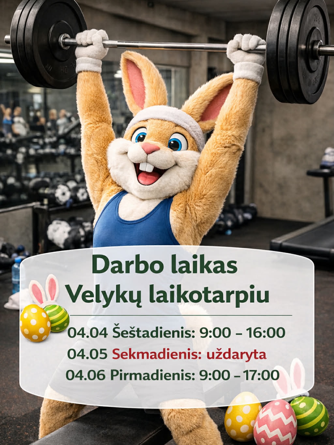 ⏱️🐰Mieli, mūsų judrumo erdvės lankytojai ir sporto klubo “Startas” nariai prašome atkreipti dėmesį į Opgym darbo laiką šventiniu laikotarpiu🐣🌼🌿
Nepamirškite judėti! Jei ne sporto salėje, tai bent išeikite pasivaikščioti, pabėgioti, pasivažinėti dviračiais! Pasidžiaukite bundančiu pavasariu!🏃🏼♀️🌸🌿🚴♂️
P.S. Atkreipkite dėmesį - Pirmadienio grupinės treniruotės atkeltos į rytinį laiką!🙌🏼✨