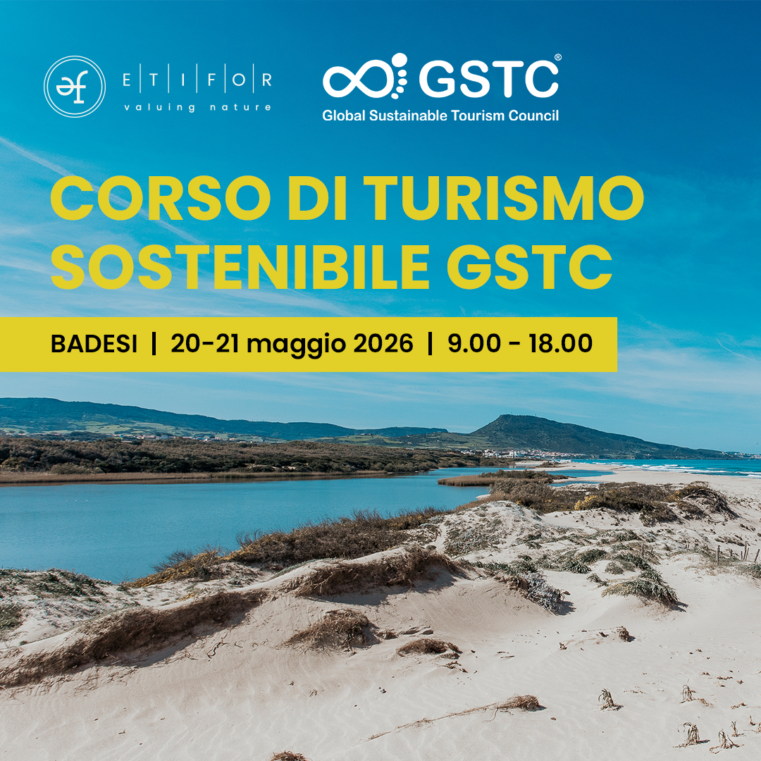 𝐍𝐮𝐨𝐯𝐨 𝐜𝐨𝐫𝐬𝐨 𝐢𝐧 𝐩𝐚𝐫𝐭𝐞𝐧𝐳𝐚 | 𝐓𝐮𝐫𝐢𝐬𝐦𝐨 𝐬𝐨𝐬𝐭𝐞𝐧𝐢𝐛𝐢𝐥𝐞 𝐆𝐒𝐓𝐂 👇
Il 20–21 maggio 2026 a Badesi, in Sardegna, il partecipante @etifor , unico Training Partner in Italia del Global Sustainable Tourism Council (GSTC), terrà il corso ufficiale sugli Standard internazionali GSTC per il turismo sostenibile, con focus su destinazioni e strutture ricettive.
Cosa scoprirai nel corso:
🔹 governance e modelli di gestione collaborativa
🔹 approccio rigenerativo e impatti sul territorio
🔹 strumenti operativi per la pianificazione strategica
🔹 integrazione tra natura, comunità locali ed economia
Il corso è organizzato da ETIFOR e il Tavolo del Turismo di Badesi in collaborazione con il Resort & SPA Le Dune - 4 stelle in Sardegna, il Global Sustainable Tourism Council - GSTC e il GSTC Italy Working Group.