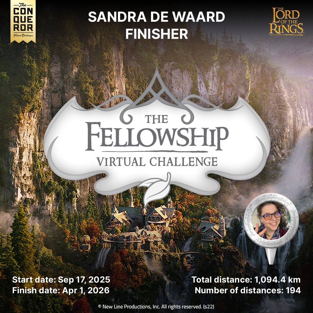 So... I thought it'd be cool to do the long distance on this one. I can tell y'all wholeheartedly: 1094km is a looooong distance to walk 😅
But, after 7 months, I finally made it! Now on to crossing the Mines of Moria. Woohooo!