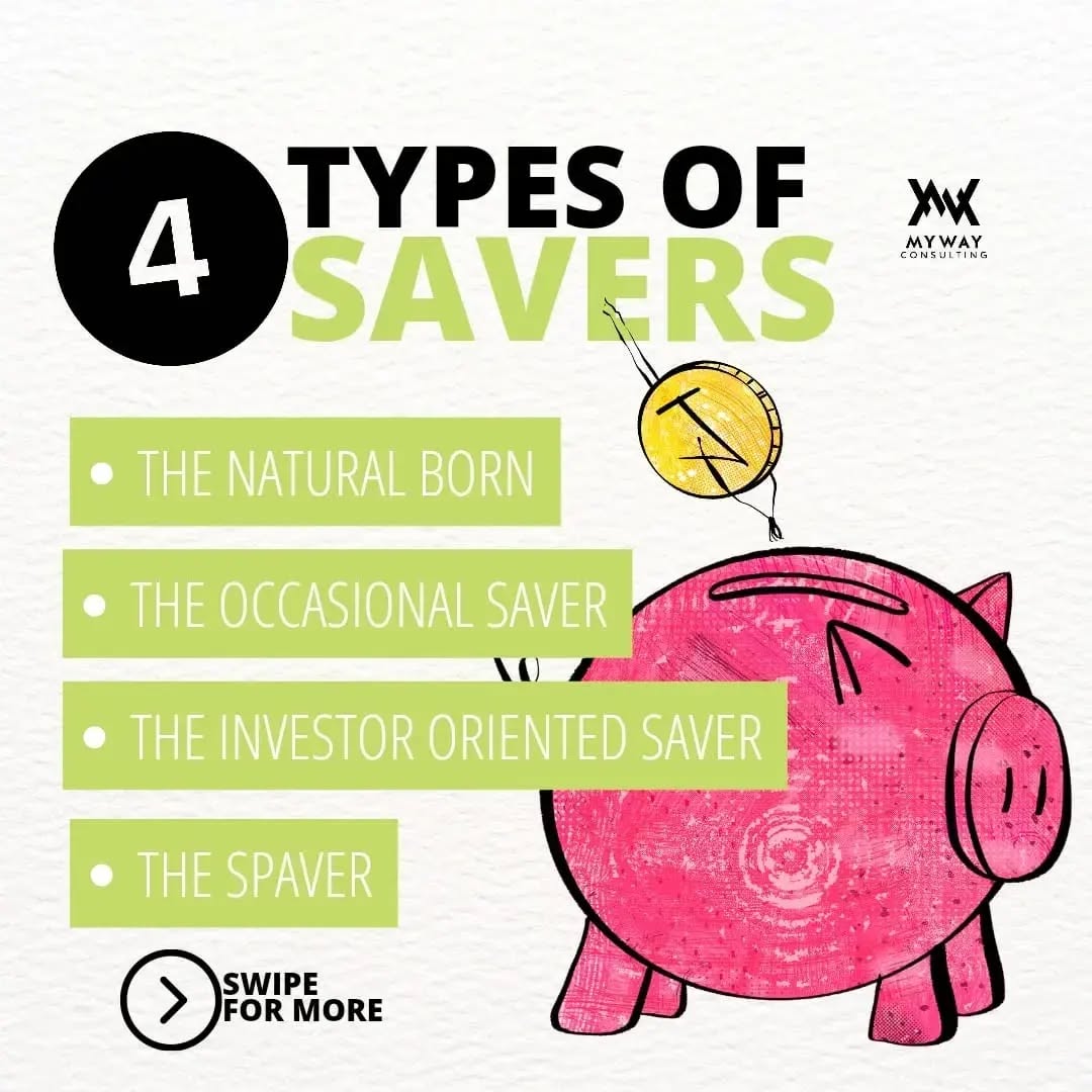 Types of 𝗦𝗮𝘃𝗲𝗿𝘀💰⬆️
___________
#intentional #mutualfunds #investing #moneymanagement #businessfinances #yourway #freedomfighter #wealthy #financialliteracy #entrepreneur #finance #wealthyhabits #fempreneur #financialgoals #planningsystems #moneymatters #financialgoals