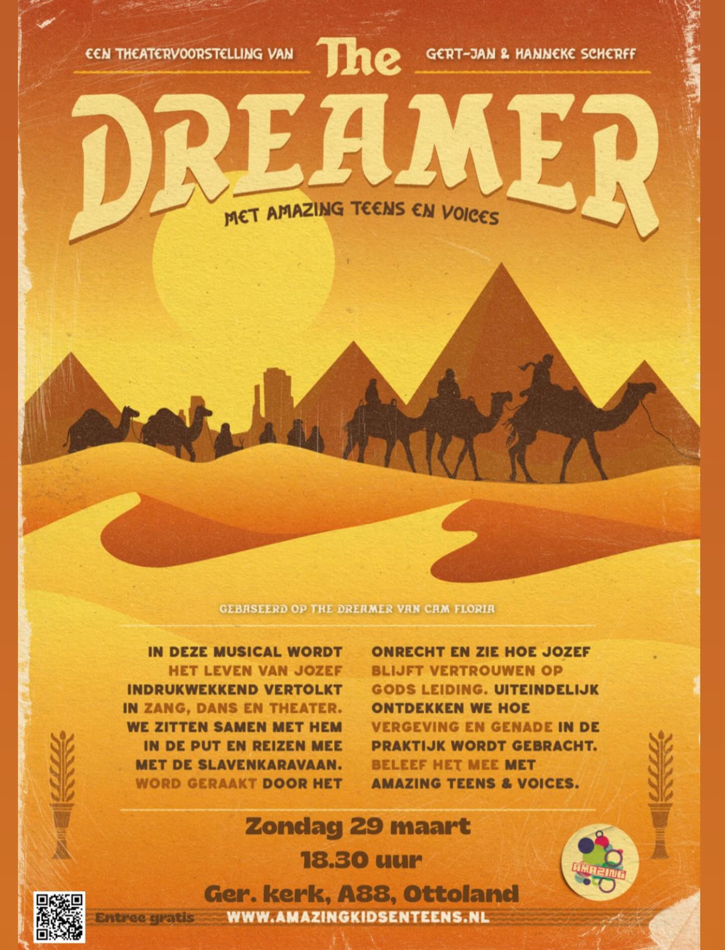 The Dreamer 🏜️
Aanstaande zondagavond spelen de Teens&Voices the Dreamer in Ottoland! We beginnen om 18:30!
We volgen Jozef op zijn reis, hoe hij vanuit de put in een paleis beland. En hoe God daarin bijzonder door zijn verhaal heen werkt!
Ben jij er? ✨
Toegang is gratis!
#musical #christelijk #jozef #amazing #dromen