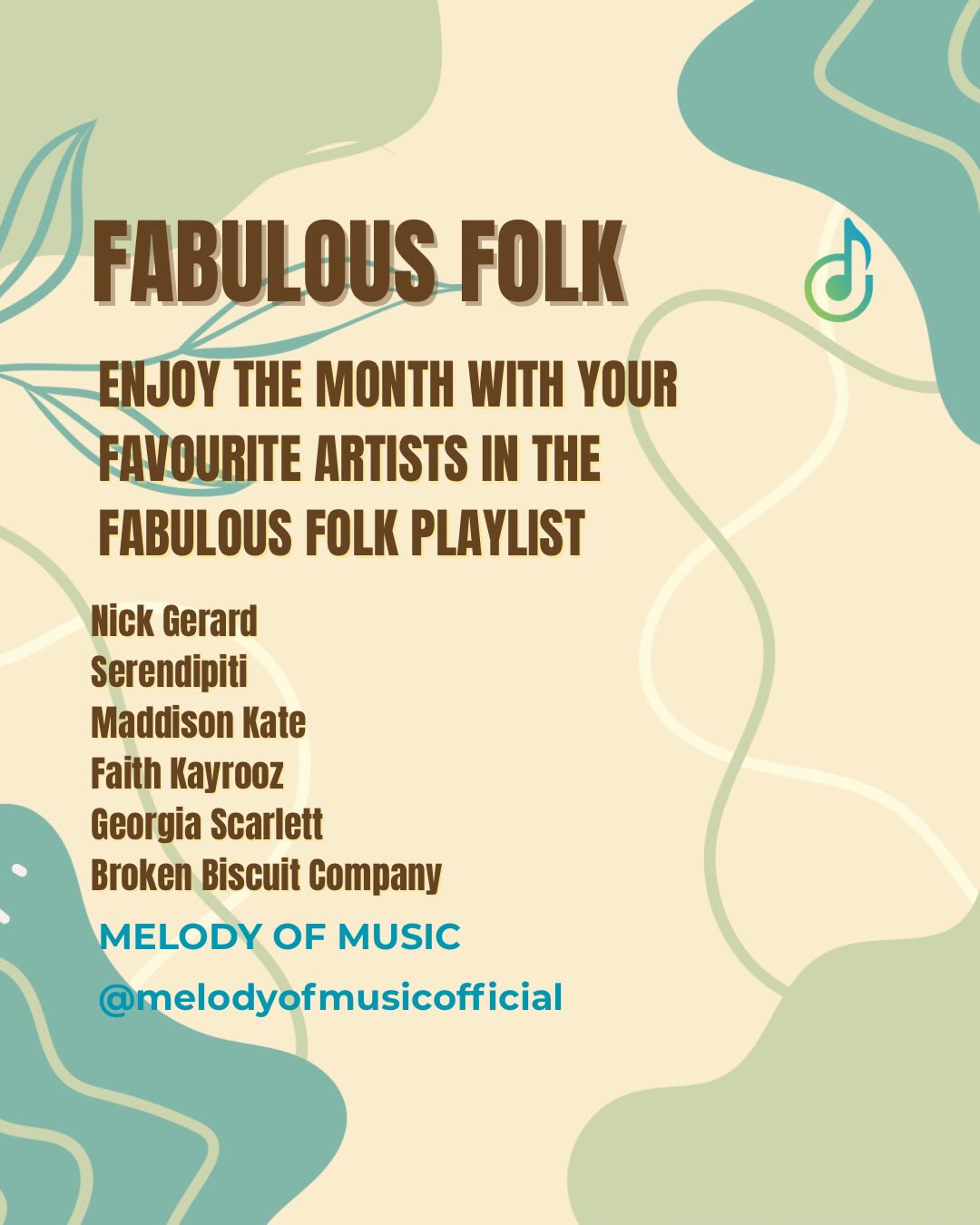 Music moves fast — so do we 🔁
The Melody of Music Fabulous Folk updates monthly.
Lock in. Press play.
#MelodyOfMusic #FabulousFolk #PlaylistUpdate #FreshFinds #MusicDiscovery