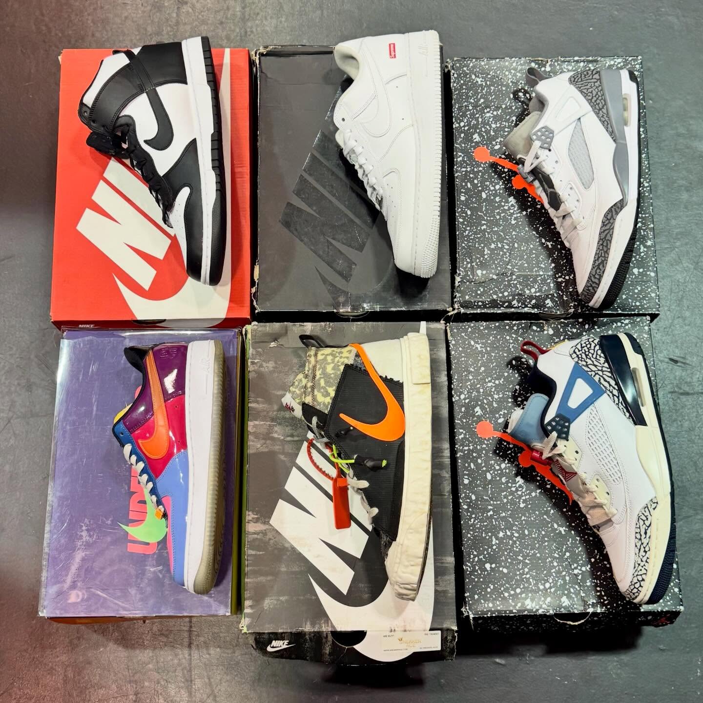 SHOP NOW📱www.sneakerace.com💻 or DM to order!
-Total Orange Undefeated Air Force 1 Low: Size 8 $70
-Black Camo READYMADE Blazer Mid: Size 9 $40
-Motion Pack Spizike Low: Size 10 $60
-White Cool Grey Spizike Low: Size 10 $40
-White Box Logo Supreme Air Force 1 Low: Size 11.5 $80
-Black White Dunk High: Size 12 $70
✈️FREE SHIPPING ON ORDERS $50+✈️ Bring in trades to lower prices down to $0🔥⚠️