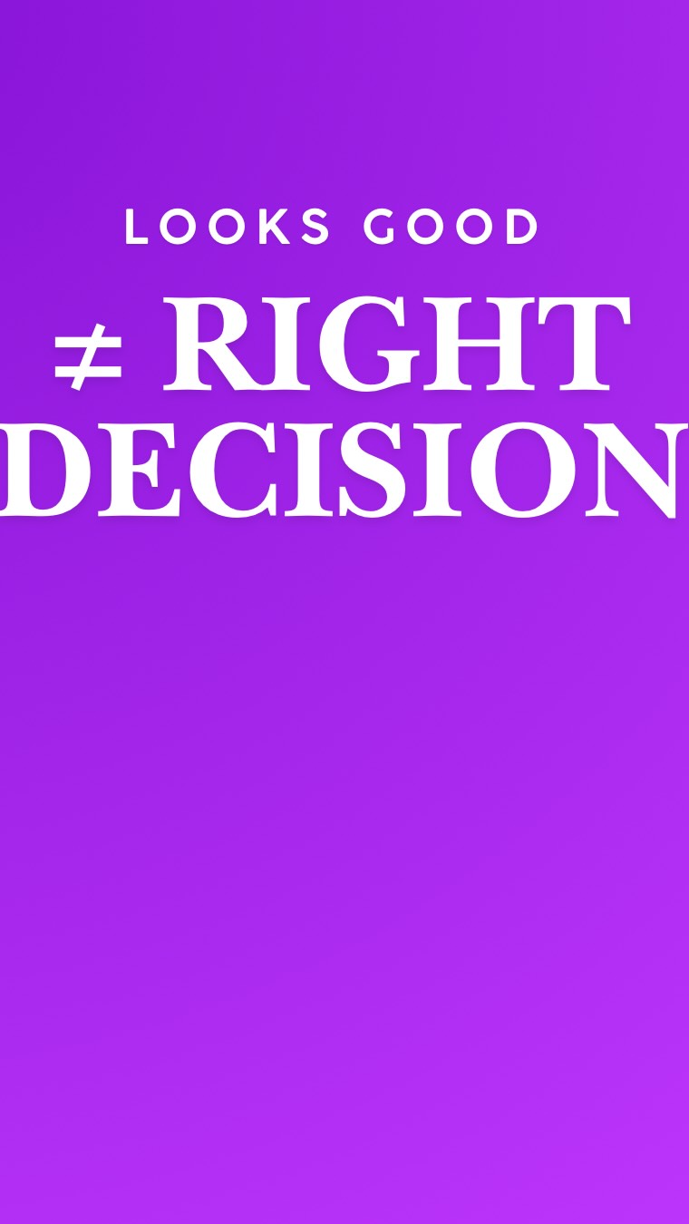 Not everything that looks good is a good decision.
And not everything simple is a step back.
Clarity changes how you choose.