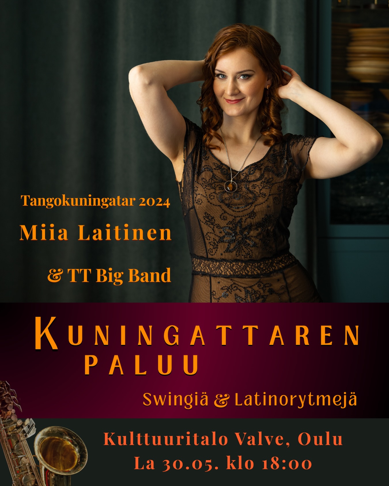 Lauantaina 30.5. soitellaan TT Big Bandin voimin lattarimusaa ja swingiä tangokuningatar Miia Laitisen johdolla Valveella. Keikka on Miialle paluu Oulun keikkalavoille ja solistiksi meidän big bandin riveihin. Lippuja myy Ticketmaster. Tervetuloa kuuntelemaan! 😎🎷🎺🎹🎸🎤
#ttbigband #valveoulu #livemusiikki #tangokuningatar