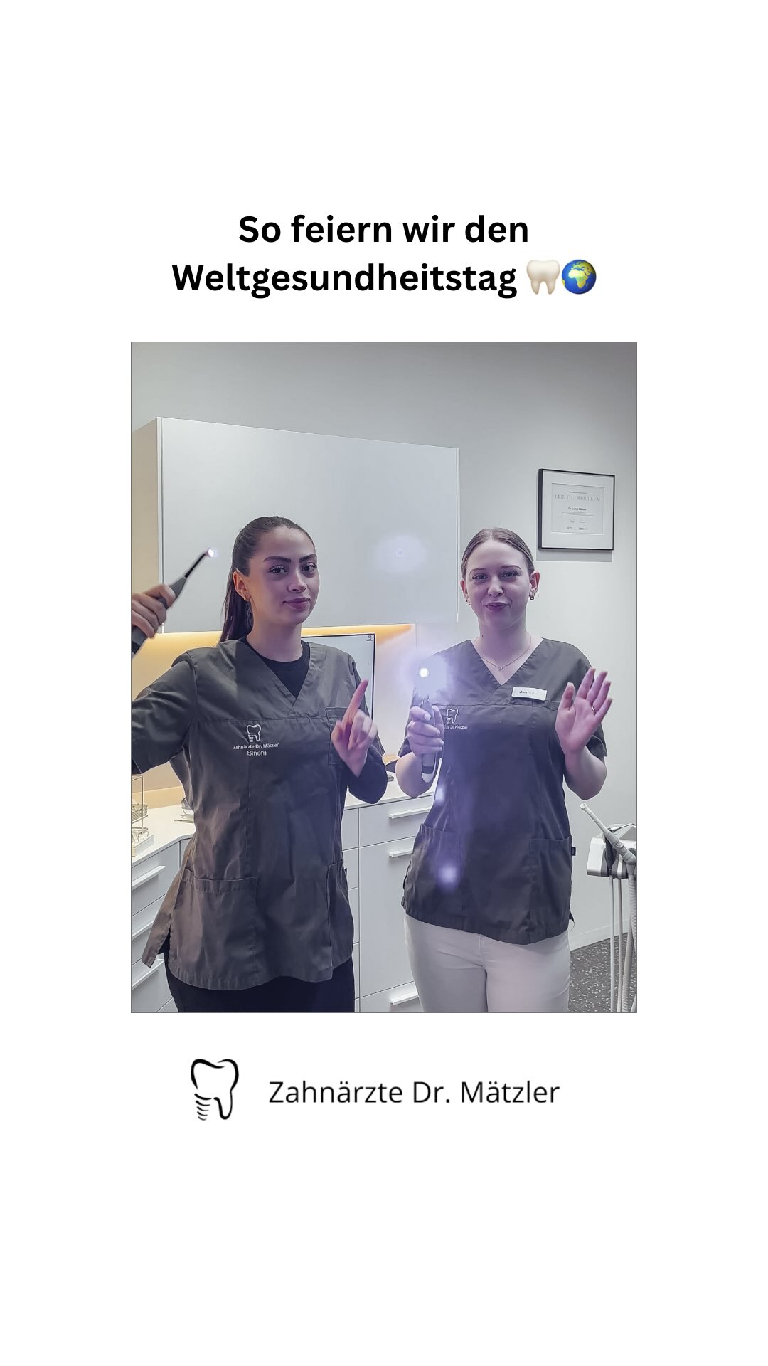 // 𝗛𝗲𝘂𝘁𝗲 𝗶𝘀𝘁 𝗪𝗲𝗹𝘁𝗴𝗲𝘀𝘂𝗻𝗱𝗵𝗲𝗶𝘁𝘀𝘁𝗮𝗴 🦷🌍
Wir zeigen euch heute, wie wir bei Zahnärzte Dr. Mätzler den Weltgesundheitstag feiern: mit guter Mundhygiene, Teamspirit und einem Lächeln.
Unser Reminder an euch:
Bleibt gesund, achtet auf eure Zähne und vergesst euren Zahnarztbesuch nicht. 😉💙
#drmätzler #zahnarzt #dornbirn #zahnarztpraxis #zahnarztpraxisdornbirn #zahnarztdornbirn #weltgesundheitstag