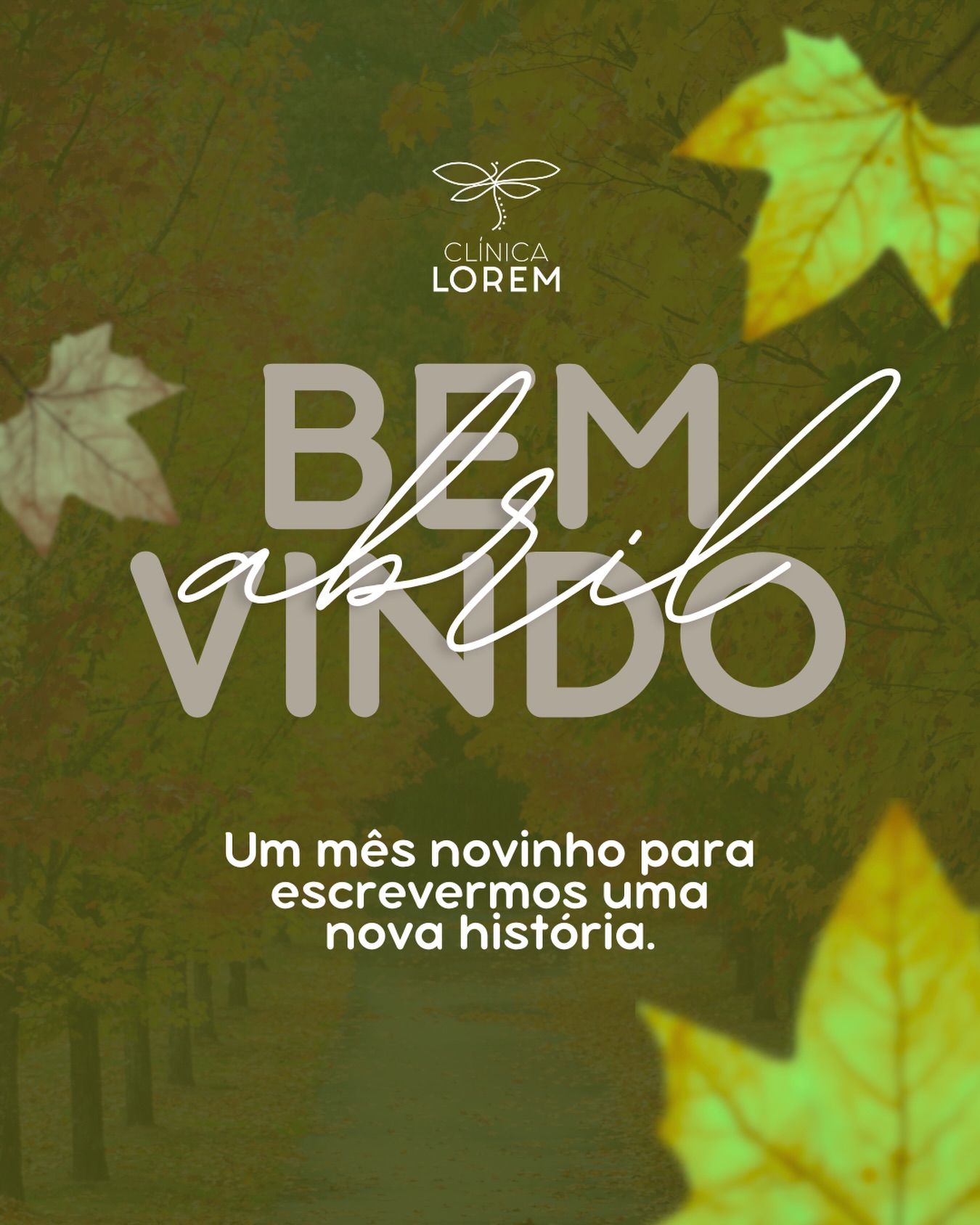 Abril chega trazendo novas oportunidades! Que tal começar o mês colocando VOCÊ como prioridade?
Nós da Clínica Lorem estamos prontos para cuidar de você e da sua saúde 💚 Te esperamos!