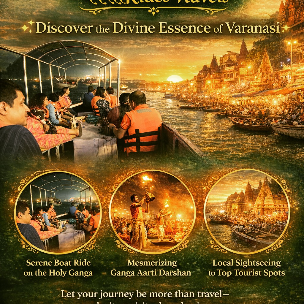 ⨠Discover the Divine Essence of Varanasi with KashiRides-Travels āØ
Step into the spiritual heart of India ā Varanasi, where every moment feels sacred and timeless. š
š£āāļø Experience a Serene Boat Ride on the Holy Ganga
Glide through the tranquil waters as the rising or setting sun paints the sky. Witness the beauty of the 84 Ghats and feel a deep sense of peace like never before.
šŖ Behold the Mesmerizing Ganga Aarti
An enchanting ritual of devotion, where lamps, chants, and divine energy create an unforgettable spiritual atmosphere. Itās not just a ceremonyāitās a soulful experience.
š Seek Blessings & Explore Sacred Sites
Visit the revered temples, including the iconic Kashi Vishwanath Mandir, and immerse yourself in the divine vibrations of the city.
š Local Sightseeing to Top Tourist Spots
From ancient ghats to vibrant ą¤ą¤²ą¤æą¤Æą¤¾ą¤, every corner of Varanasi tells a story of faith, culture, and heritage.
š¼ Let your journey be more than travelāmake it a spiritual awakening.
š Contact Us: +91 9277341639
š§ Email: info@kashiRides-Travels.com
KashiRides-Travels ā Travel at Your Comfort