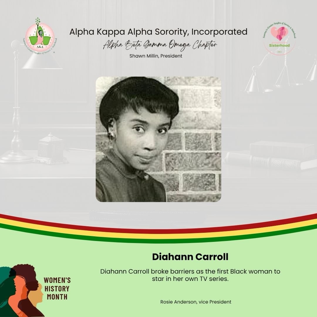 Women’s History Month Spotlight 🌸
Today we honor the trailblazing Diahann Carroll
A true pioneer in television and film, Diahann Carroll broke barriers as the first Black woman to star in her own TV series, Julia, redefining representation and opening doors for generations to come. Her elegance, talent, and determination challenged stereotypes and reshaped what was possible in Hollywood.
Her legacy reminds us that representation matters, and that courage and excellence can change the narrative.
✨ Grace. Strength. Groundbreaking.
#WomensHistoryMonth #AKA1908 #BlackExcellence #DiahannCarroll #Trailblazer