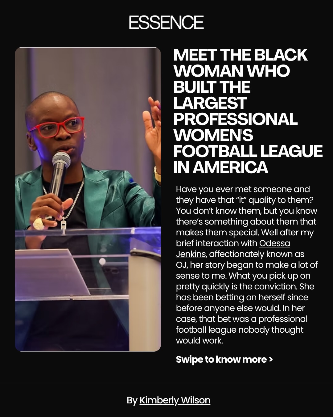 Salute to @essence for telling this part of the women’s sports growth story 🏈
Amazing things happen when you stop waiting for others to validate you, and just start building your vision. No limits. No ceilings. No apologies. Taking our space in sports @wnfcfootball
We’re just getting started!
Read more at essence.com
#womenssports #wnfc #essence