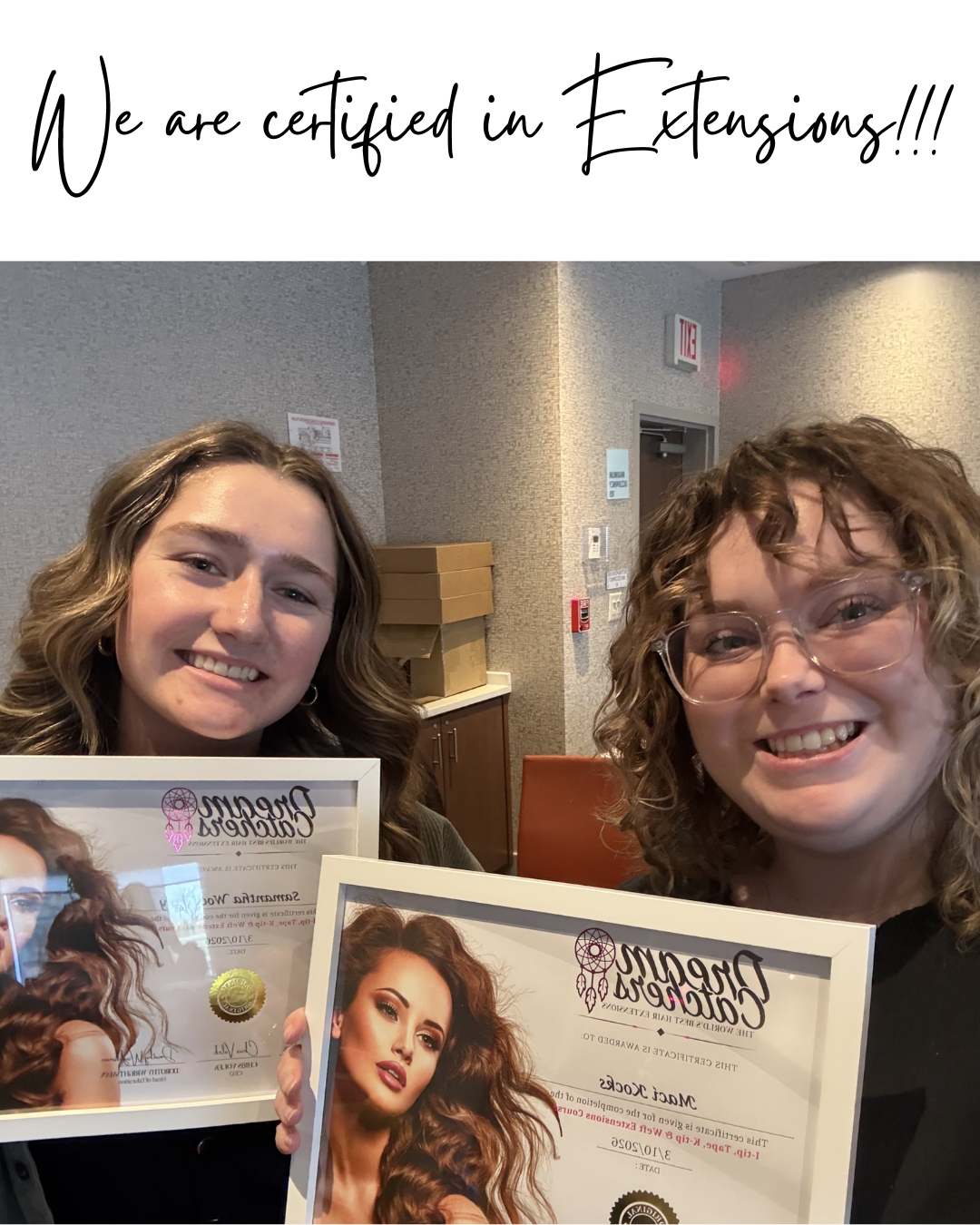 big wins for our team ✨👏
Maci + Sam W are officially certified in extensions!! 🤍
we are so proud of their growth and commitment to giving our guests even more options behind the chair
thinking about extensions? we’ve got you 💫
#pinupcurls #extensions #hairgoals #salonteam #continuingeducation