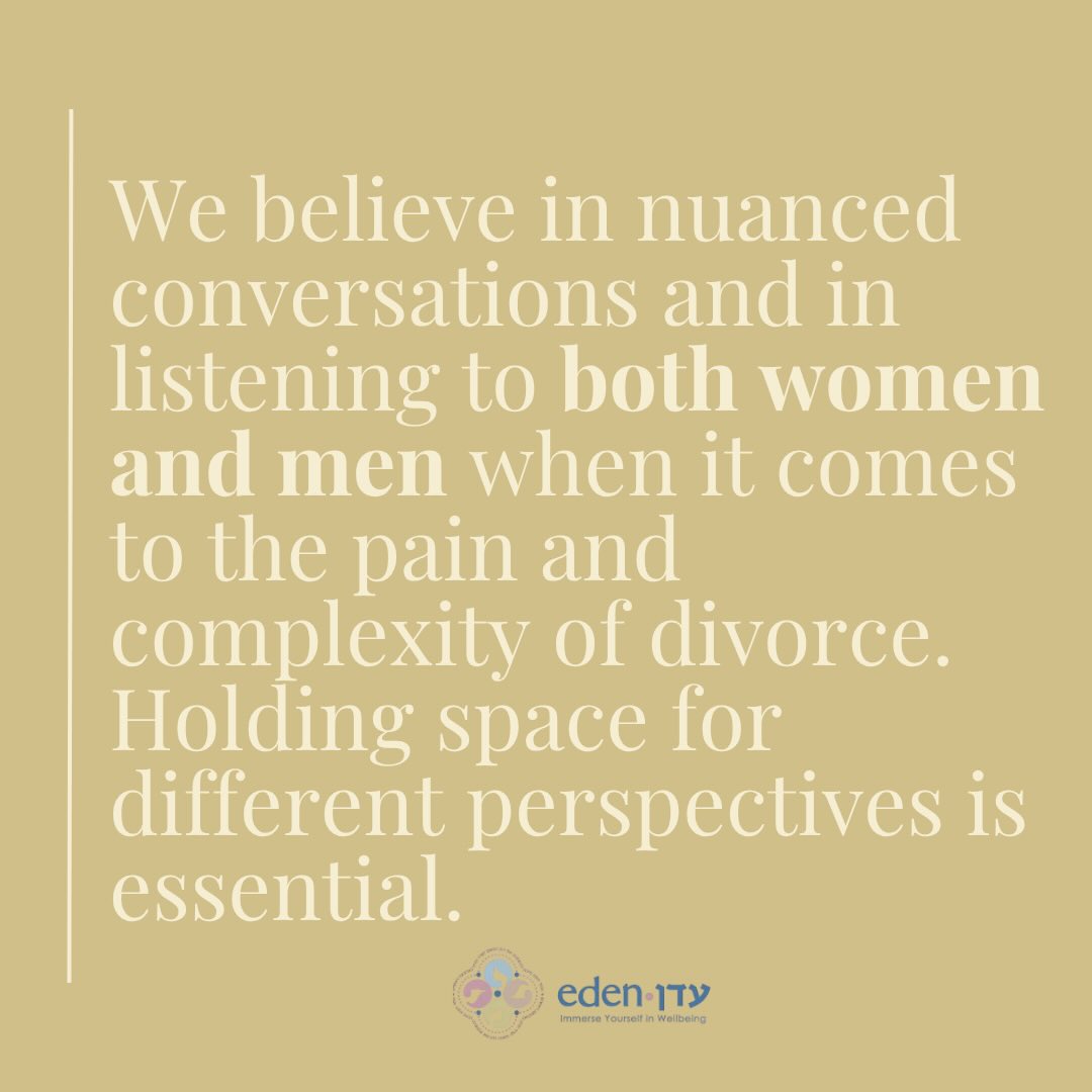 Conversations about divorce can be complex, and at The Eden Center we listen to both men and women with care.
Still, some things are never acceptable. Get refusal leaves women without freedom, and it is never okay.
We are committed to holding space for every story while standing firmly against harm.