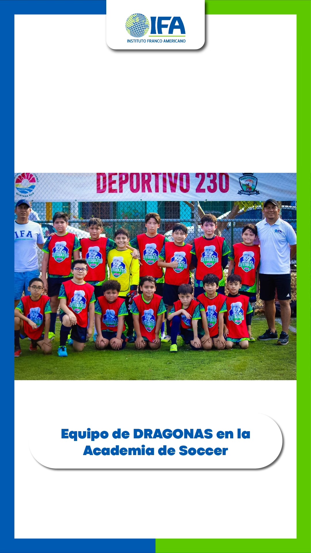 ⚽️🔥 Fútbol IFA
El equipo de DRAGONAS en la Academia de Soccer tuvo una gran participación, destacando tanto en la rama femenil como varonil. 💪✨
El equipo femenil DRAGONAS IFA continúa con paso firme en la Copa Bimbo 🏆, sumando 9 puntos, con un impresionante marcador de 18 goles a favor y 0 en contra.
En su más reciente encuentro, vencieron al Colegio Edward Britten con goles de Andrea Peñasco, Gabriela Vega y Allegra Toraya ⚽️, demostrando su gran nivel y trabajo en equipo.
Dirigidas por el profesor Rafael García, llegan con mucha ilusión a su último partido de fase de grupos frente al Colegio Balam, buscando su pase a la final de la zona. 🙌🔥
Por su parte, el equipo varonil del Instituto Franco Americano también ha tenido una destacada participación, sumando 6 puntos, con 16 goles a favor y 7 en contra, manteniéndose en la pelea por su pase a la siguiente fase. ⚽️
No nos cabe duda de que nuestros futbolistas están dejando todo en la cancha, representando con orgullo a nuestra institución. 💙
¡Mucho éxito a ambos equipos en sus próximos encuentros! 🙌⚽️
#FútbolIFA #DragonasIFA #OrgulloIFA #CopaBimbo #IFAEnAcción #PasiónPorElDeporte