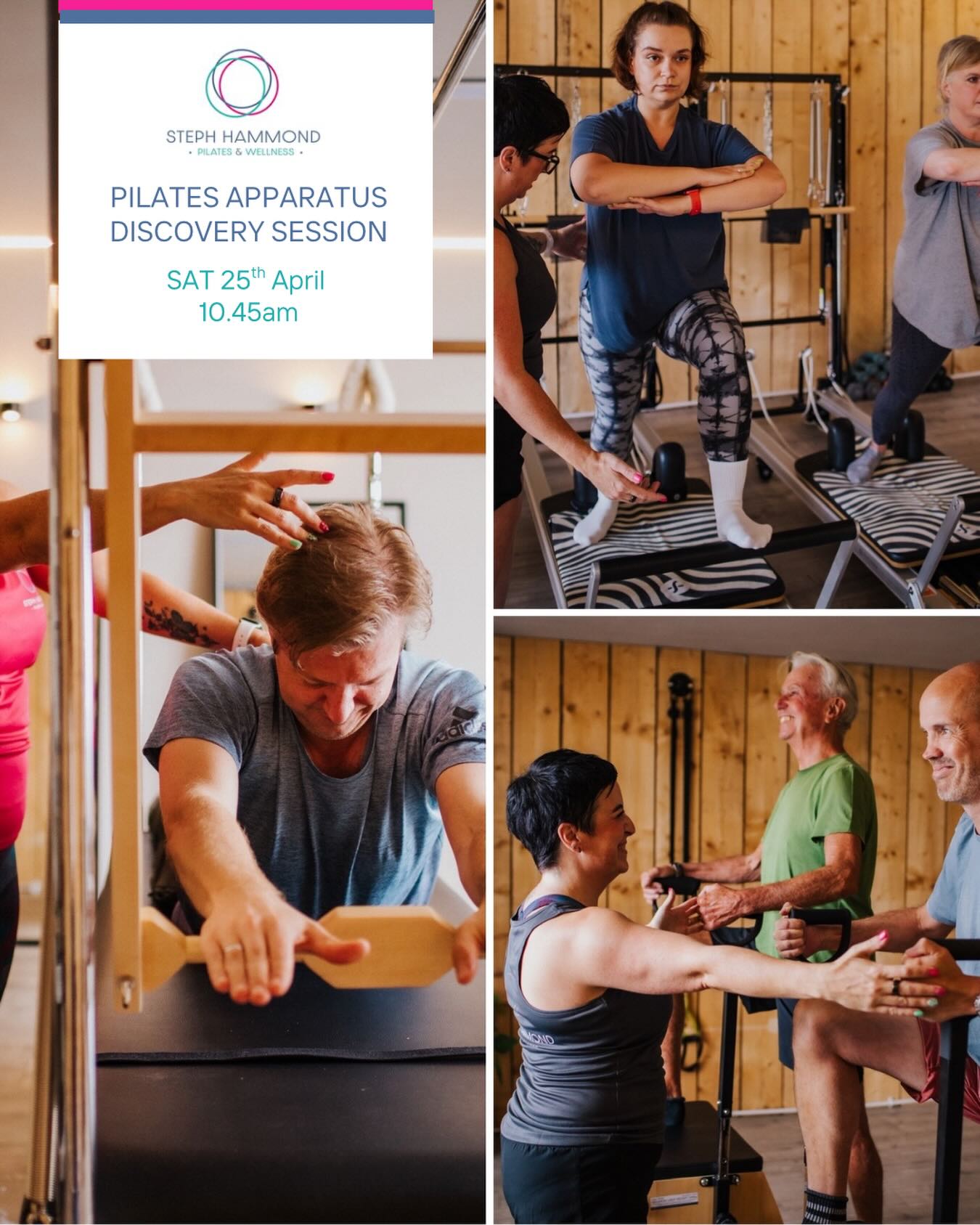Pilates Apparatus Discovery Session
Sat 25th April 10.45am
£30 non members/£20 members
Learn the basics of the Classical Pilates Apparatus in this 1 hour discovery session.
From the Reformer to Cadillac, Wunda Chair to Ped-o-Pull and the barrels. Each one brings their own thing to the table and together they make a hell of a team. Giving you all the tools you need to join my Small Group PT Classical Pilates Apparatus sessions!
Book your space now and start your journey to a stronger, leaner and more toned body!
Go to www.stephhammondpilates.com/coursesandworkshops or follow the link in my bio!