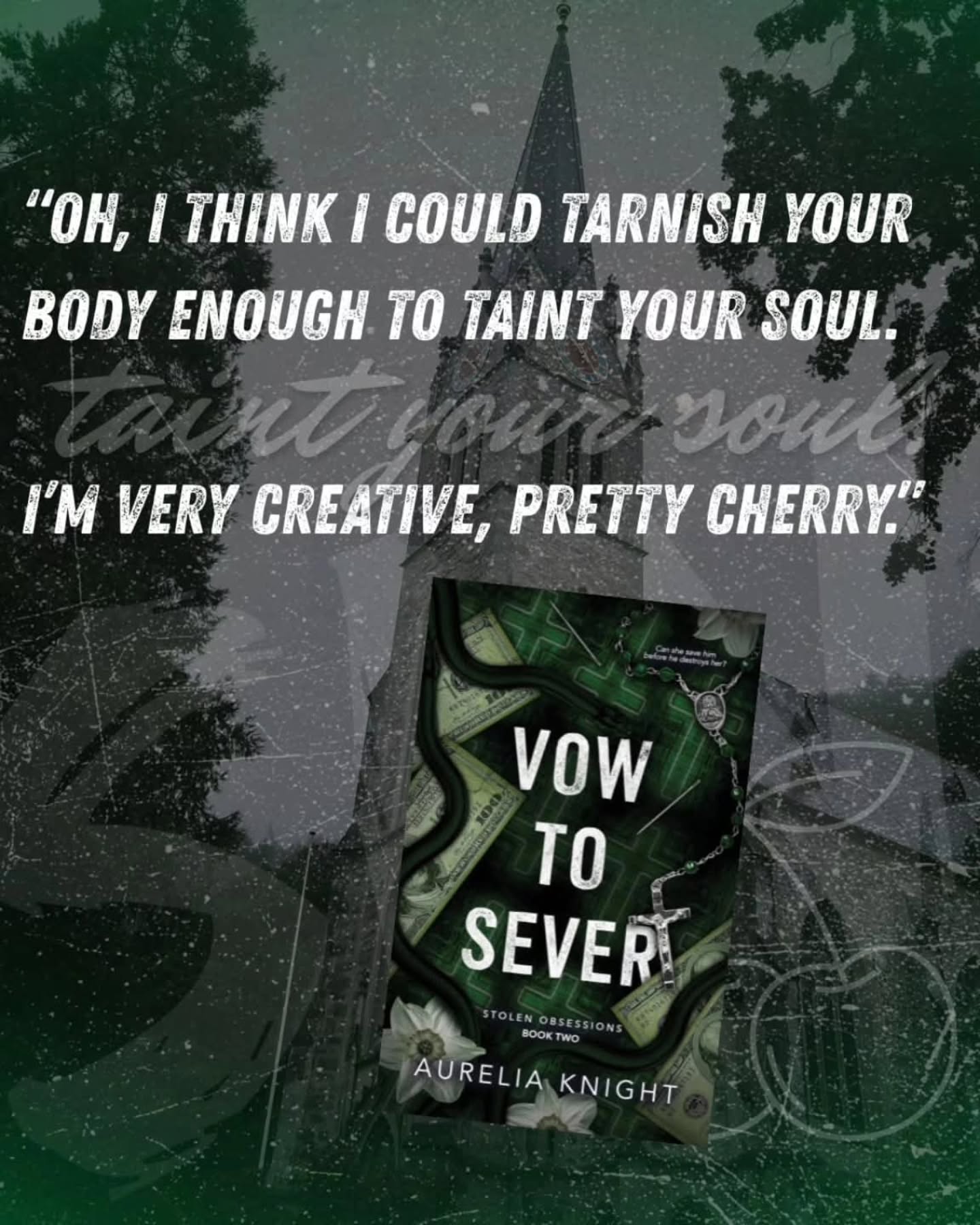 Vow to Sever
by @aureliaknightauthor
Blurb ๐ค๐
No matter how primly I fasten my habit or how far down I keep my gaze, I canโt seem to do anything right in the eyes of our convent or anyone else.
Until I meet a serial k!llโฌr.
I should hatโฌ him for what he is, but heโs got a way into my heart. He took the rโฌvenge I always wanted, and because of him I can finally rest easy.
Except my things go missing and my bullies drop dโฌad.
Thereโs a mischief in his green eyes that terrifies me. He k!lls for fun, and mocks me while he does it. And when he corners me, and forces me to draw bl00d? We form a communion that cannot be undone.
But I met him for a reason. Didnโt I? Why canโt I save him?
Vow to Sever is a stand alone dark romance.
#darkromance #aureliaknight #vowtosever #romancerecs