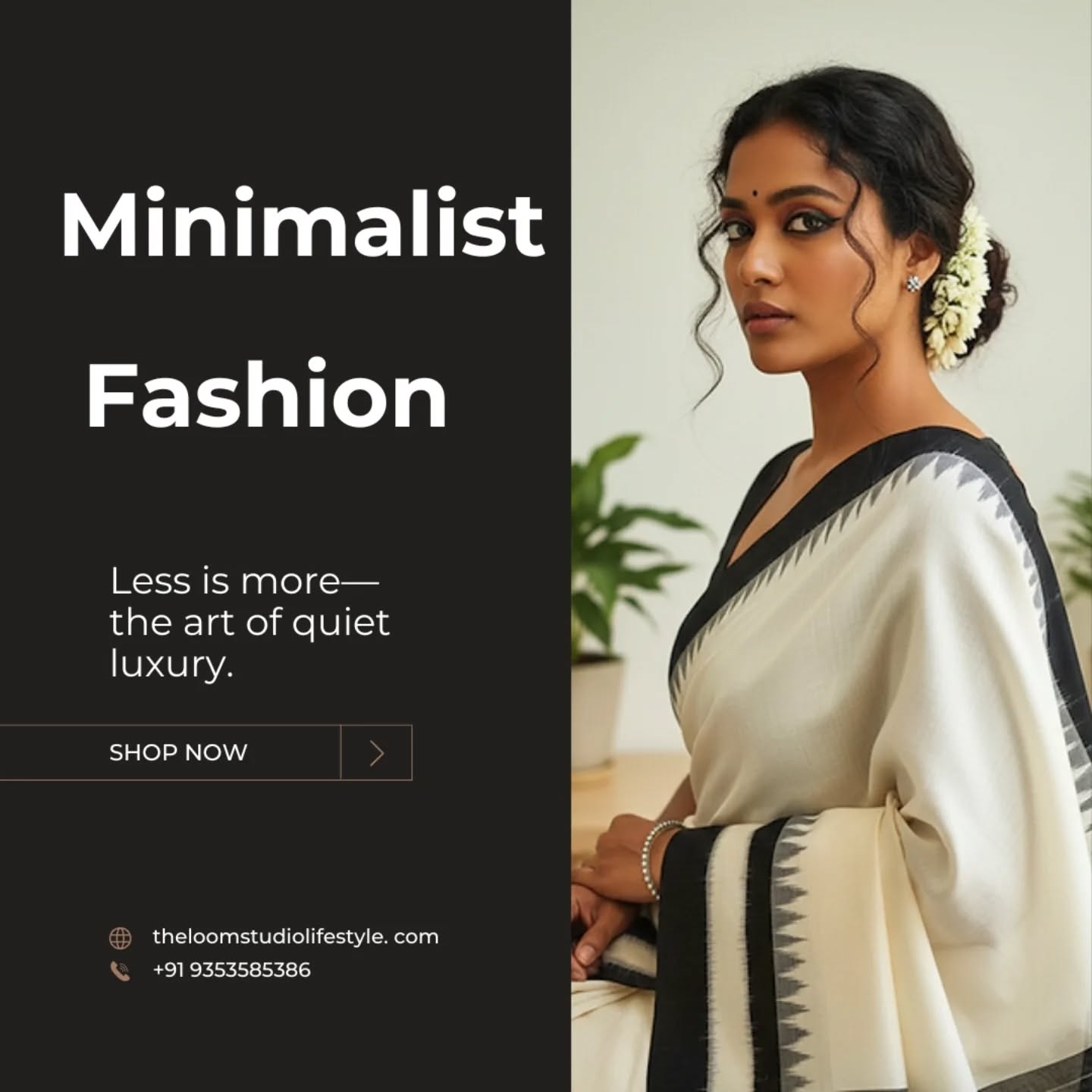Less is more—an ethos, not a trend.
In a world that celebrates excess, minimalist fashion chooses restraint, where every line, every drape, and every detail is intentional.
It’s not about having less, but about making room for what truly matters—timeless silhouettes, breathable fabrics, and effortless elegance that moves with you.
Quiet. Refined. Endlessly relevant.
Saree @theloomstudio
Shop www.theloomstudiolifestyle.com
#LessIsMore #MinimalistFashion #QuietLuxury #TimelessStyle #EffortlessElegance