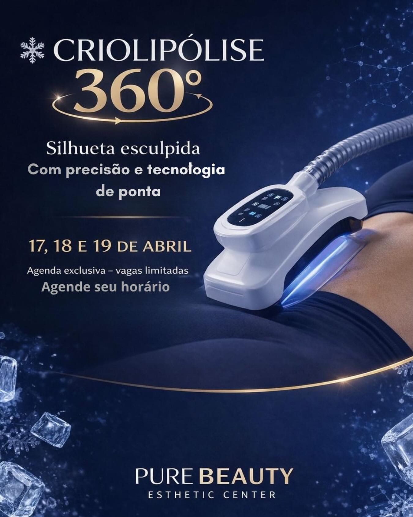 ❄️ CRIOLIPÓLISE 360°
Tecnologia de alta performance para remodelação corporal
A Criolipólise 360° é um protocolo avançado e não invasivo que utiliza resfriamento controlado e seletivo para induzir a apoptose dos adipócitos, promovendo a redução de gordura localizada de forma gradual, segura e fisiológica, sem comprometer os tecidos adjacentes.
✨ INDICAÇÕES E DIFERENCIAIS
• Redução precisa de gordura localizada
• Procedimento não cirúrgico e minimamente invasivo
• Preservação da integridade tecidual
• Ausência de downtime (retorno imediato às atividades)
• Resultados progressivos com aspecto natural
• Tecnologia de última geração com alto padrão de segurança
📍 ÁREAS DE TRATAMENTO
Abdômen | Flancos | Região dorsal | Culote | Braços | Submento (papada)
📅 AGENDA EXCLUSIVA
17, 18 e 19 de abril
Atendimento com vagas limitadas e horários previamente agendados
💬 EVOLUÇÃO CLÍNICA
A resposta inicial pode ser observada a partir de 15 dias, com evolução contínua entre 4 a 8 semanas, respeitando a individualidade biológica de cada paciente.
⚠️ PROTOCOLO PERSONALIZADO
A avaliação prévia é indispensável para definição do plano terapêutico, indicação adequada e máxima segurança do procedimento.
📲 AGENDAMENTO
Entre em contato e reserve seu horário:
☎️053 4588917
☎️080 30748824