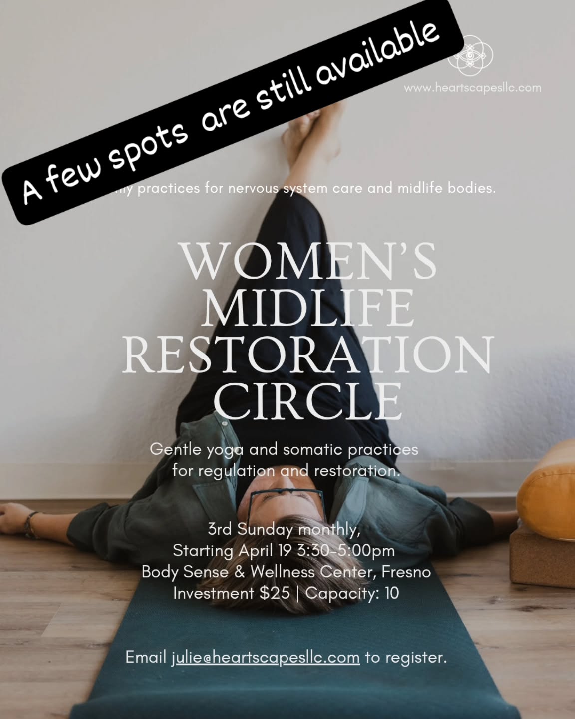90 minutes just for you. 75 minutes of gentle movement followed by restorative yoga and a few minutes to journal ✨️ There are just a few spots left register at https://heartscapesllc.myflodesk.com/h4rn9vf07a/checkout