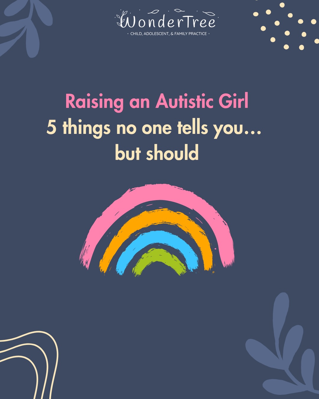 Raising an autistic girl often means seeing what others don’t. 💛
She may look “fine” on the outside…
But you see the exhaustion, the shutdowns, the moments when everything finally spills over.
Many autistic girls are missed because they learn to mask early, to fit in, to be liked, to be “easy.”
But that effort comes at a cost.
Over time, it can lead to anxiety, burnout, and losing pieces of who they truly are.
If she falls apart with you, it’s not a failure.
It’s trust.
It means you are her safe place.
Autistic girls don’t need to be fixed.
They need to be understood, supported, and accepted exactly as they are.
And when we shift from “What’s wrong?” to “What does she need?” everything changes.
Hit ‘Follow’ if you like our content ❤️
✨ Want to learn more about WonderTree? 📧 Email info@wondertreepractice.ca or ☎️ call 905-425-9525 to book. 💻 website link in bio.
DISCLAIMER: Information shared by WonderTree on social media is not intended to replace or be constituted as clinical or medical care. It’s intended for educational purposes only. Each child is unique, and the information provided may not be applicable to your specific situation. We are unable to provide specific applications to your child or relevant nuance to your family’s situation. If you need support, please establish care with a licensed provider so that they can provide tailored recommendations for you or your child. Please refer to the disclaimers for this account in the highlights section for further details.
