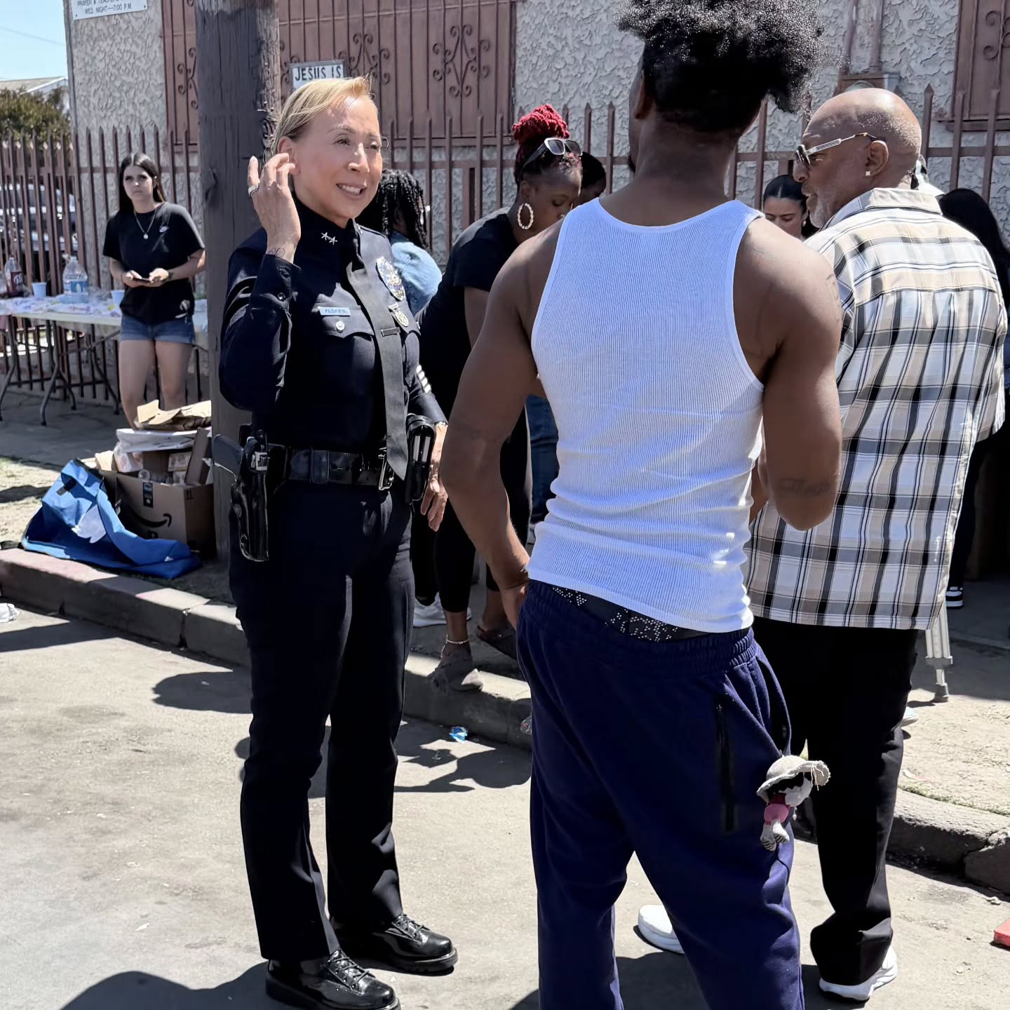 Deputy Chief Flores and Captain Lorenz visited with community members over Easter weekend. This is where real change happens, in the quiet moments, as genuine conversations lead to greater understanding and trust.