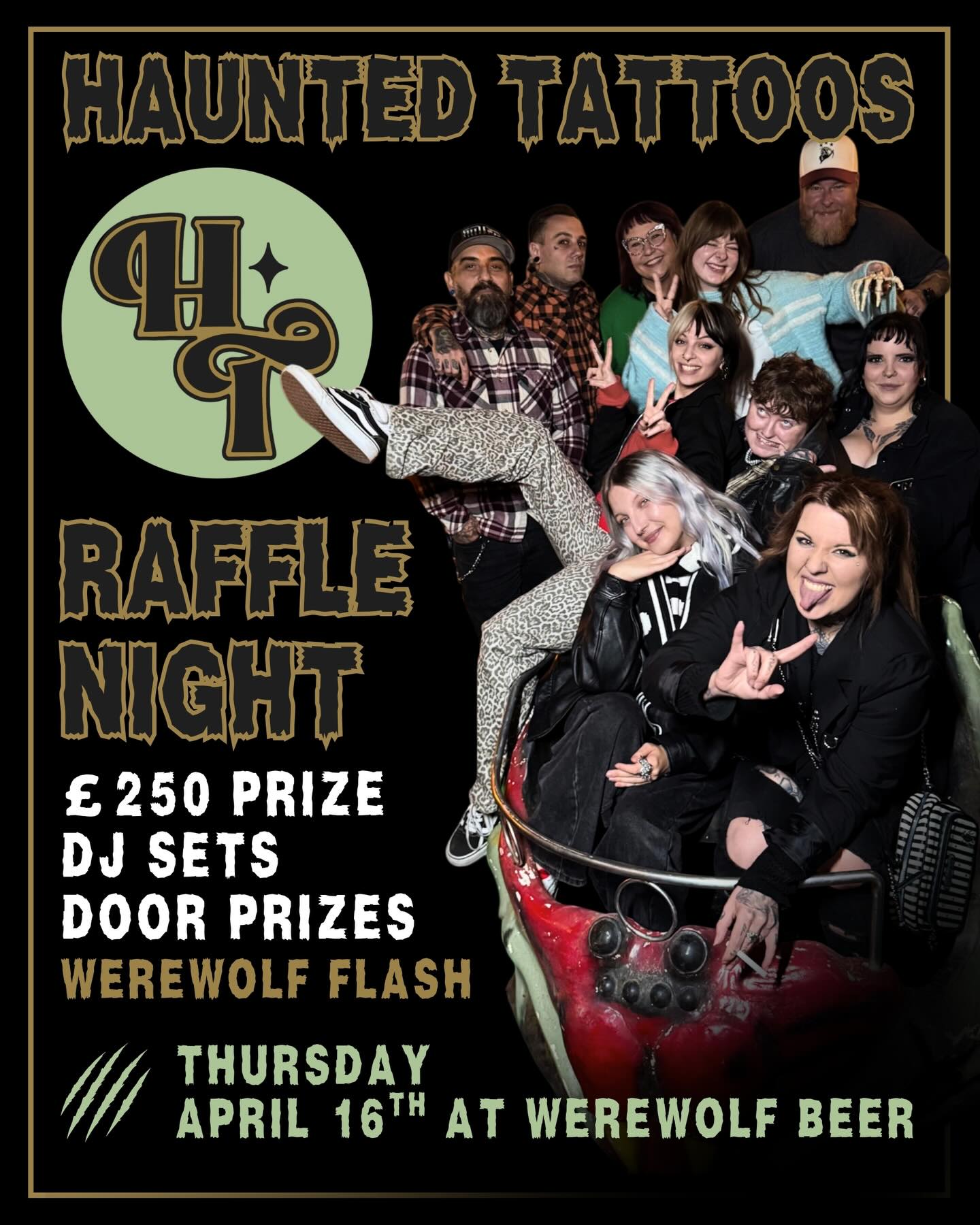Raffle night is back at Werewolf Beer! 🖤
We’re taking over @werewolfbeer for a proper one…
£250 tattoo prize, door prizes, DJ sets, and a fresh drop of Werewolf flash 🐺
Come hang, have a drink, and win something good!
Thursday April 16th
See you there