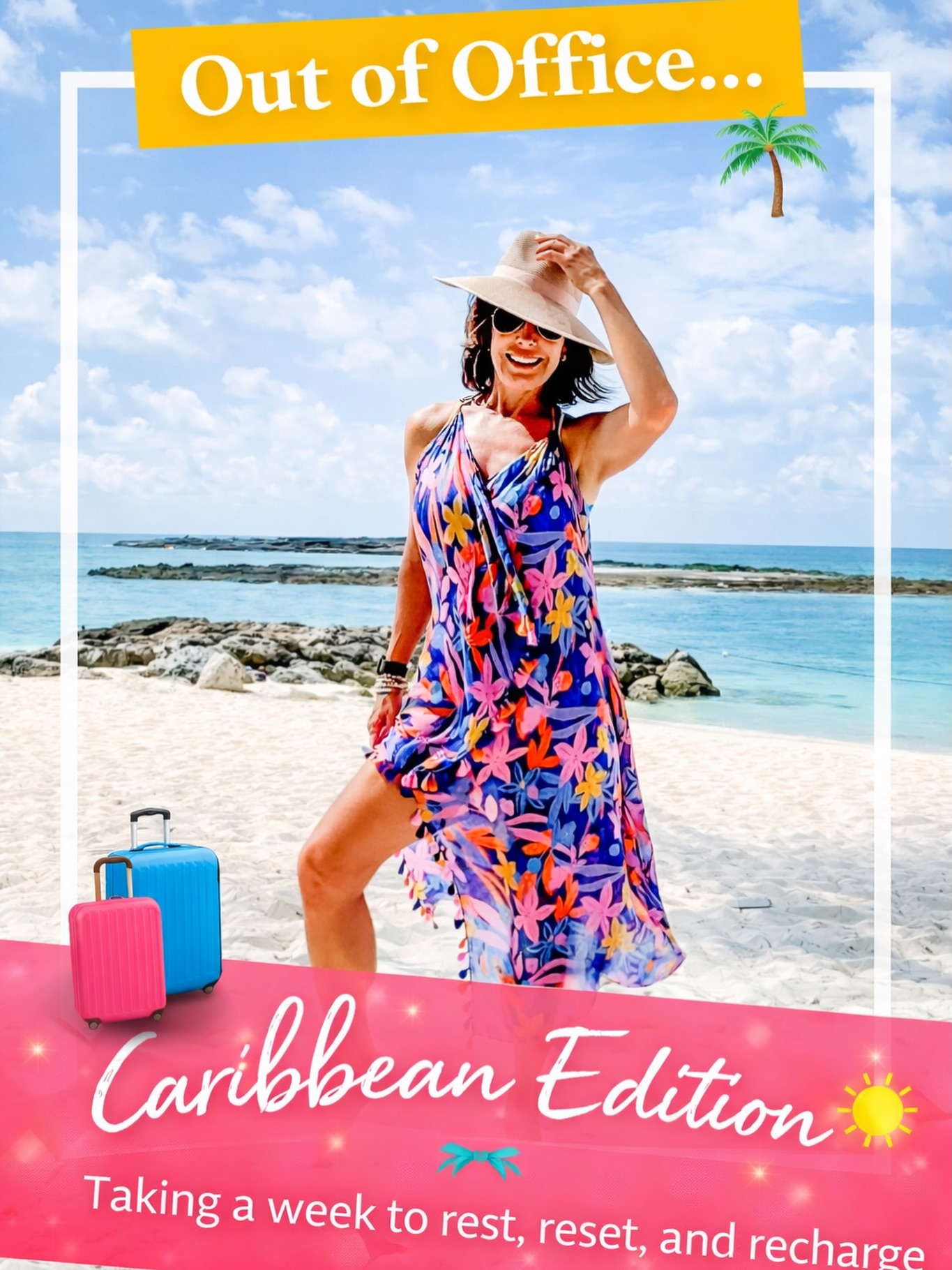Vacation Mode Activated!😎🌴
After a crazy busy week, illness that almost derailed me, 36 hours with 1 hour sleep, and traveling almost 20 hours due to TSA, plane mechanic issues and more- we made it!!
I’m officially calling it - “Out of office.”
In the sun.☀️
Ready for fun!🤿
See you soon!💖