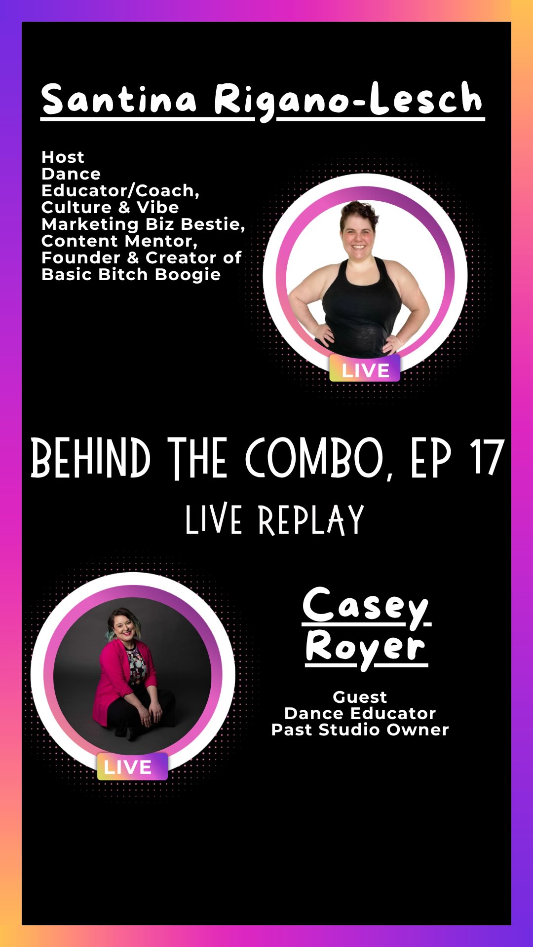 BEHIND THE COMBO | EP 17 ā with Casey Royer šļøāØ
This conversation is for every educator who's ever wondered if they're really meeting their students where they are šš»
In this episode, I sat down with Casey, Dance Educator and Past Studio Owner, to talk about teaching the whole child, and what it actually looks like to build dance education around how kids grow, not just how well they can perform.
Because the goal has always been about creating experiences that are right for the brain, the body, and the age in front of you.
We explored:
⨠What developmentally-appropriate dance education really means in practice
š§ How the approach shifts as dancers grow across the years
šŖ The things we normalize in the studio that actually aren't age-appropriate at all
š How to handle the pressure to push kids beyond where they're developmentally ready
š Whether the dance industry is keeping up with what we know about childhood development
This one is for the educators who want to teach smarter; when you understand the whole child, you become a better teacher for all of them š
ā¶ļø Watch the replay and share one thing that hit different for you in the comments!