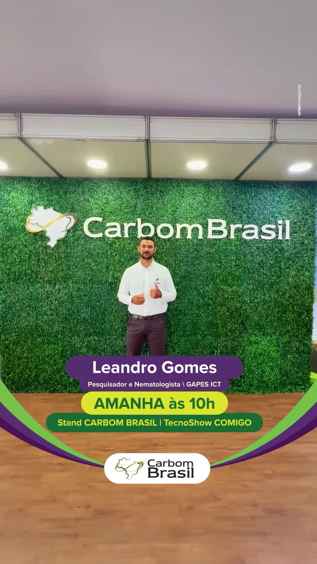 🚨Tudo pronto para amanhã?
Você tem um encontro marcado com a gente na TECNOSHOW COMIGO 2026!
Vamos receber o nematologista Leandro Gomes em nosso stand para falar sobre o manejo de nematoides de um jeito prático e sem rodeios. Se você busca mais eficiência para o sistema soja-milho, esse papo é para você.🚜🌱
Estamos te esperando, combinado? 🤝
#CarbomBrasil #TecnoshowComigo2026 #Agricultura #ManejoDeNematoides #Bioinsumos
