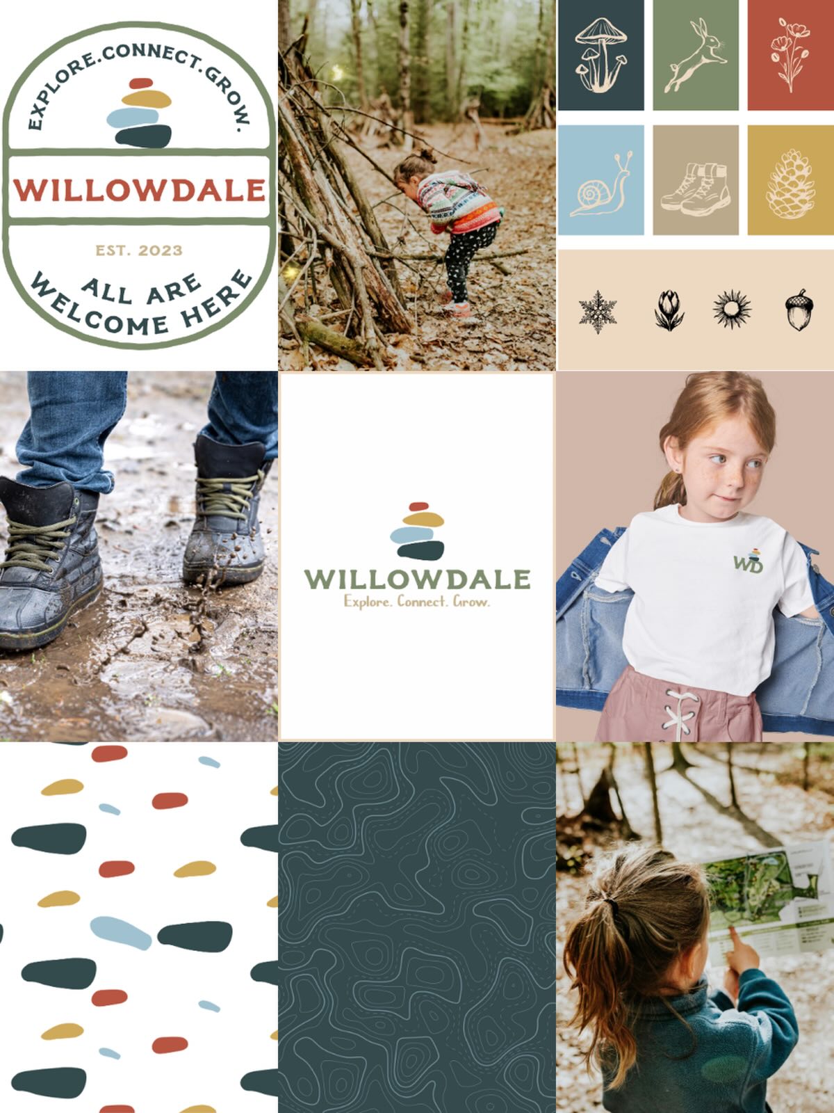 Here it is! @stephinseason from @willowdalenh came to me with a very specific request, to have consistency across all of her platforms and to be recognizable for her brand. My response: “On it!”
Willowdale is a nonprofit focused on building community and experiences around outdoor play. We wanted to build a brand that felt rooted in nature discovery without feeling too childlike.
The red thread: Willowdale is the state park that Steph grew up exploring and while that held significant meaning we also knew we didn’t want a willow tree as part of the logo. That’s where the navigational cairn moves in! A great way to guide, provide direction and lead community. 👏🏼
#branddesign #abranddesigner #graphicdesign #natureplay #nonprofitbranding