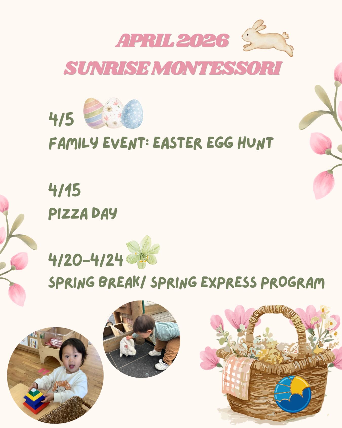 Happy April at Sunrise 💖
#sunrisemontessorinatick #eventofthemonth #april