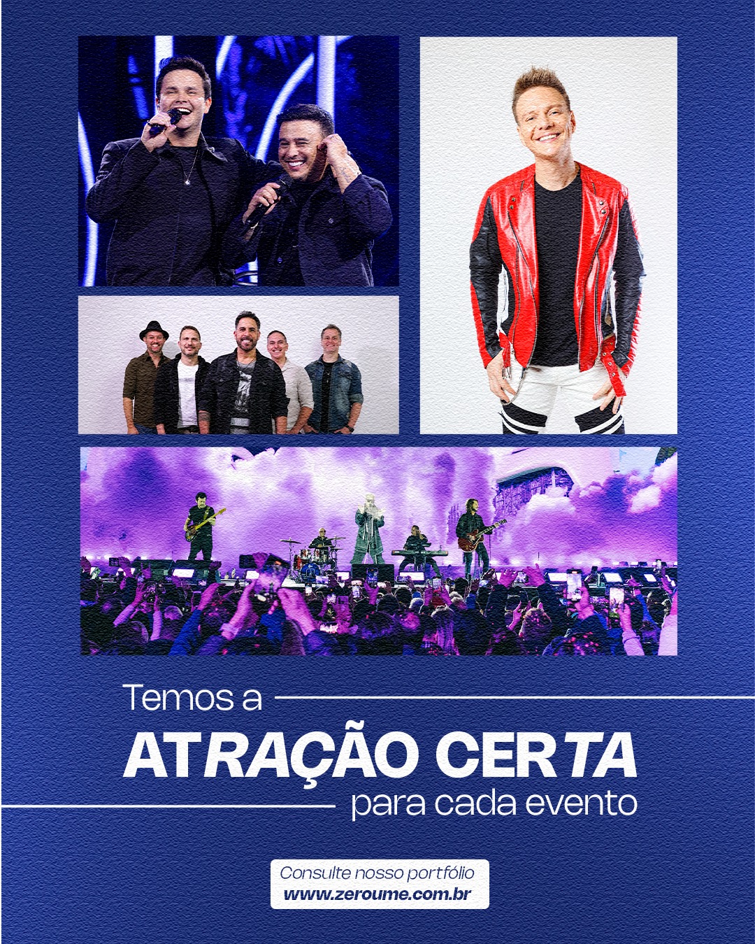 Atendemos diferentes formatos de evento, perfis de público e orçamentos, sempre com curadoria profissional e escolhas alinhadas ao objetivo de cada projeto.
Solicite nosso portfólio de atrações!
contato@01e.com.br
#01e #zeroume #entretenimento #eventos #shows