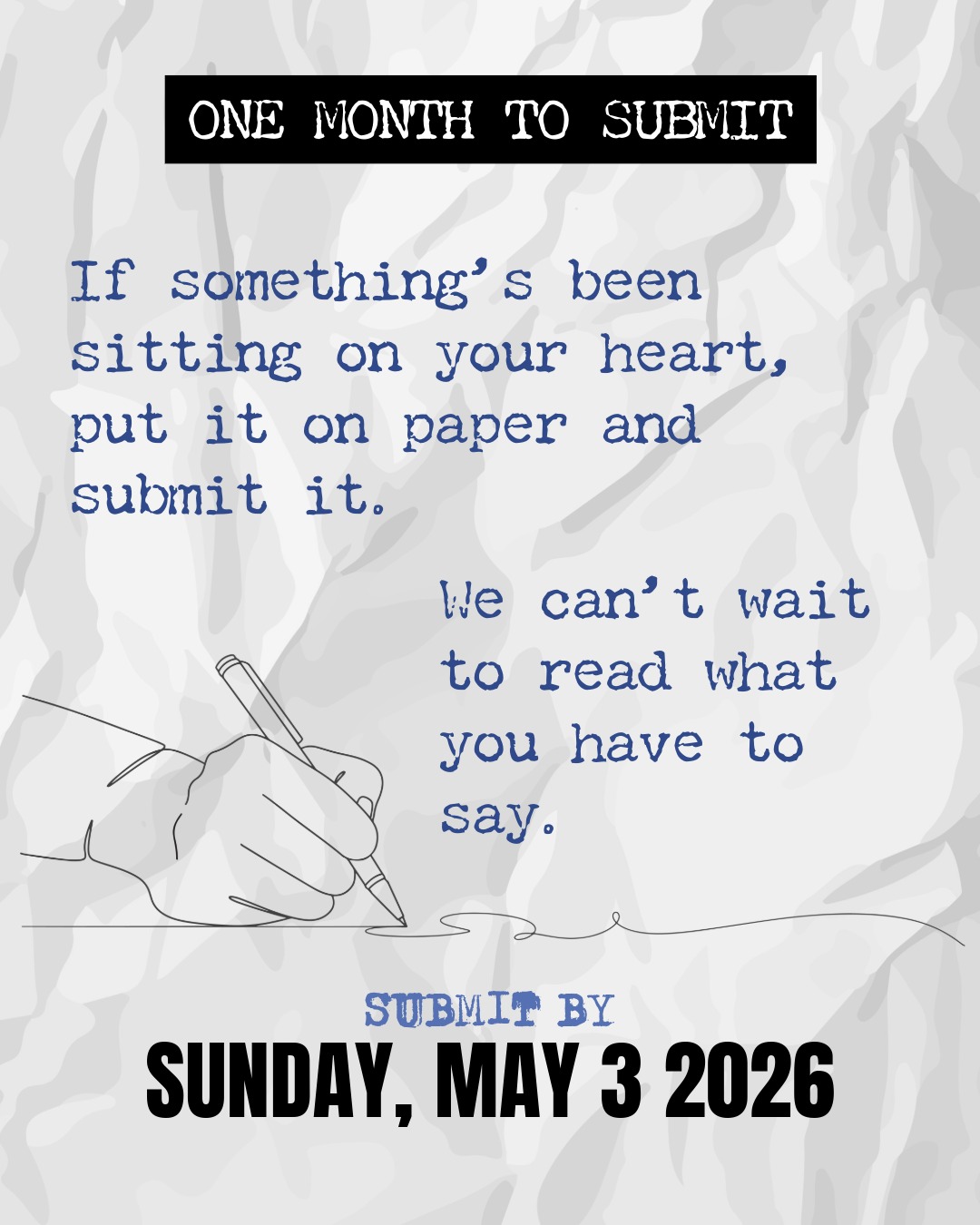 One Month To Go! 📮
Want your words to be part of YFR 2026? Send us your letter, whether it is something heartfelt, hilarious, messy, or honest, and let your voice shape this year’s production.
If compelled to write, but short on ideas, feel free to use one of our Writing Prompts to help get the creative inspiration rolling. 🌟
A reminder that submissions close on Monday, May 3.
We look forward to reading your letters!
Submit to: www.yourfaithfulreader.com/submit
#writersofinstagram #writealetter #yourfaithfulreader