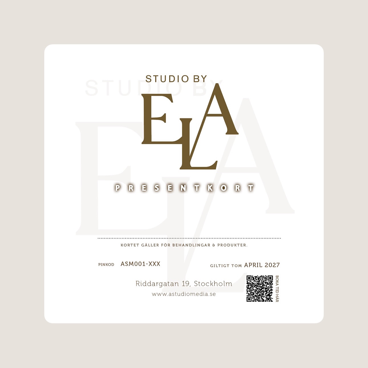 Nu kan du äntligen köpa digitala presentkort hos mig på Studio By ELA 💌
Perfekt för dig som inte hinner förbi salongen för att köpa ett fysiskt kort. Välj valfri summa och få presentkortet skickat direkt via mejl – enkelt & smidigt!
Snart finns det möjlighet att enkelt fylla i och beställa direkt via hemsidan. Tills dess är du varmt välkommen att kontakta mig, så hjälper jag dig vidare!
———————————————————————————
@serenitystockholm
📍Riddargatan 20, Östermalm Stockholm
❔DM / ebba@ahlqvist.me
💻 www.astudiomedia.se
#lashlift #browlift #presentkort #lashliftstockholm #fransar