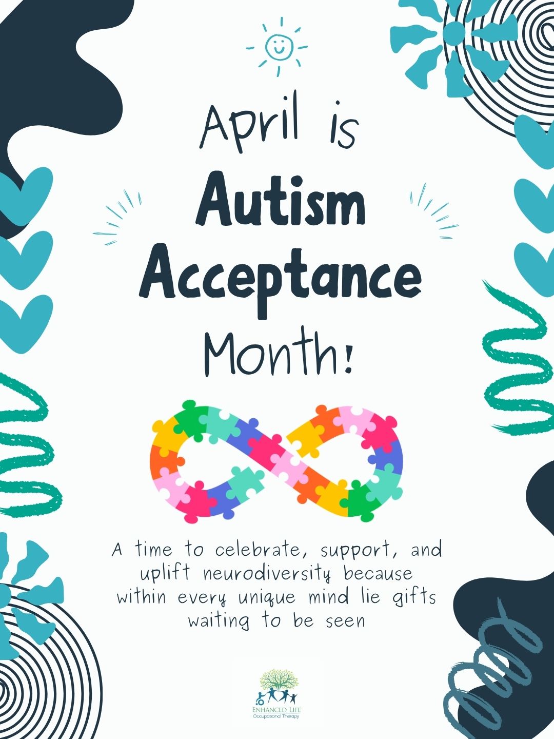 Let’s celebrate the unique strengths and perspectives that neurodivergent individuals bring to the world. It’s time to move beyond awareness and focus on acceptance, inclusion, and empowerment - because every journey is different, and every voice deserves to be heard. 💙
By embracing differences, fostering understanding, and championing inclusion, we can create a world where everyone belongs and thrives.
#AutismAcceptanceMonth #Neurodiversity #InclusionMatters #EnhancedLifeOT #EveryChildCounts #SupportAndStrength #AcceptanceAndEmpowerment #OTforKids #CelebrateDifferences #BuildingConfidence