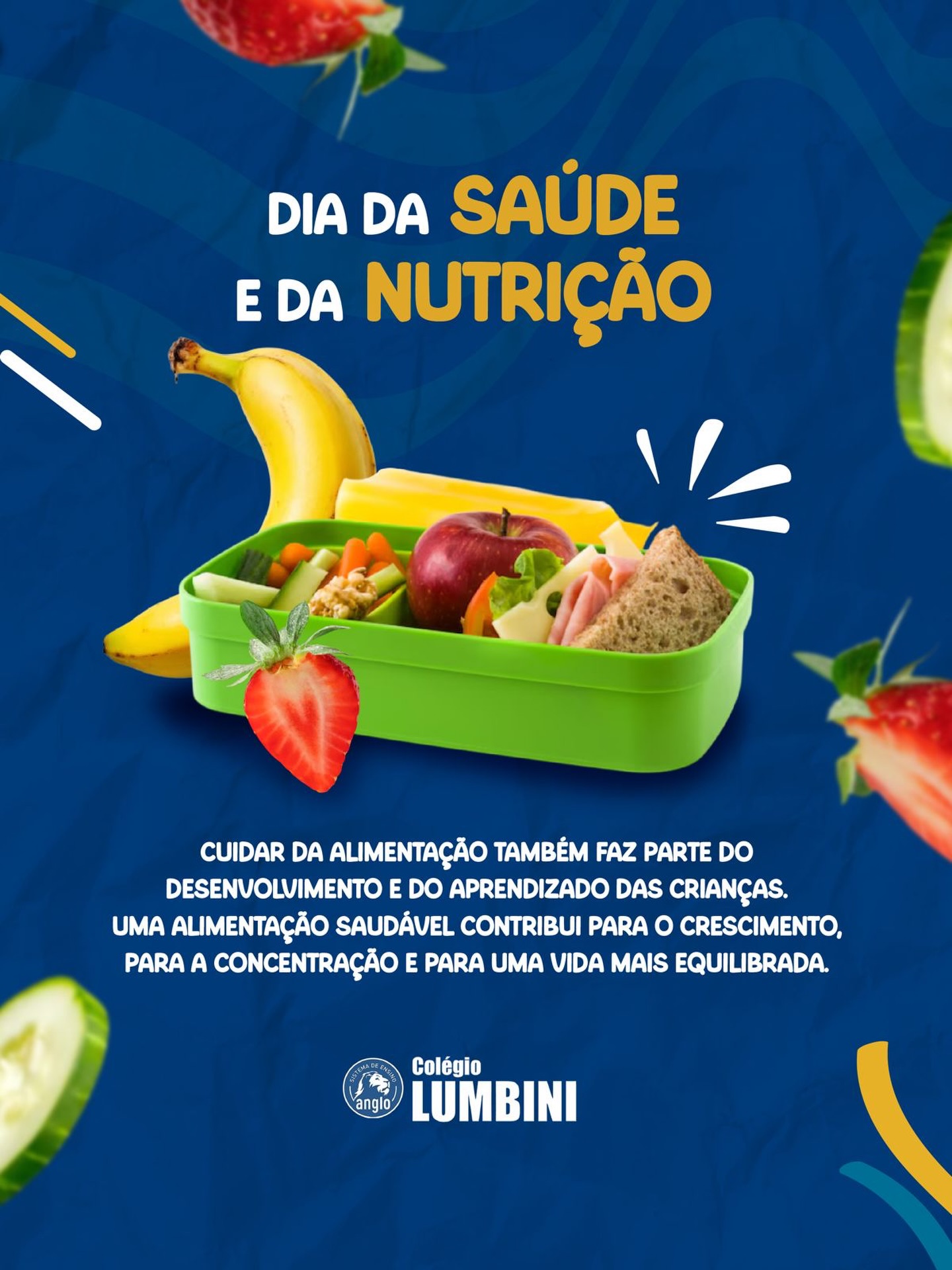 🍎🥝 DIA DA SAÚDE E NUTRIÇÃO
Cuidar da alimentação também é cuidar do futuro. Uma nutrição equilibrada contribui diretamente para o desenvolvimento físico, emocional e cognitivo das crianças, refletindo no aprendizado, na concentração e na qualidade de vida.
No Dia da Saúde e da Nutrição, reforçamos a importância de incentivar hábitos saudáveis desde a infância, com escolhas nutritivas, lanches equilibrados e uma rotina alimentar consciente.
:
MATRÍCULAS ABERTAS!
Venha fazer parte do Colégio Lumbini!
Do Cuidado ao Resultado! O Futuro de seu filho começa aqui .💙
📲 (11) 91661-6868
📍 Rua Antônio Marin, 247 – Vila Mazza, Suzano
Venha nos visitar!
Juntos, seguimos promovendo saúde, cuidado e desenvolvimento integral.