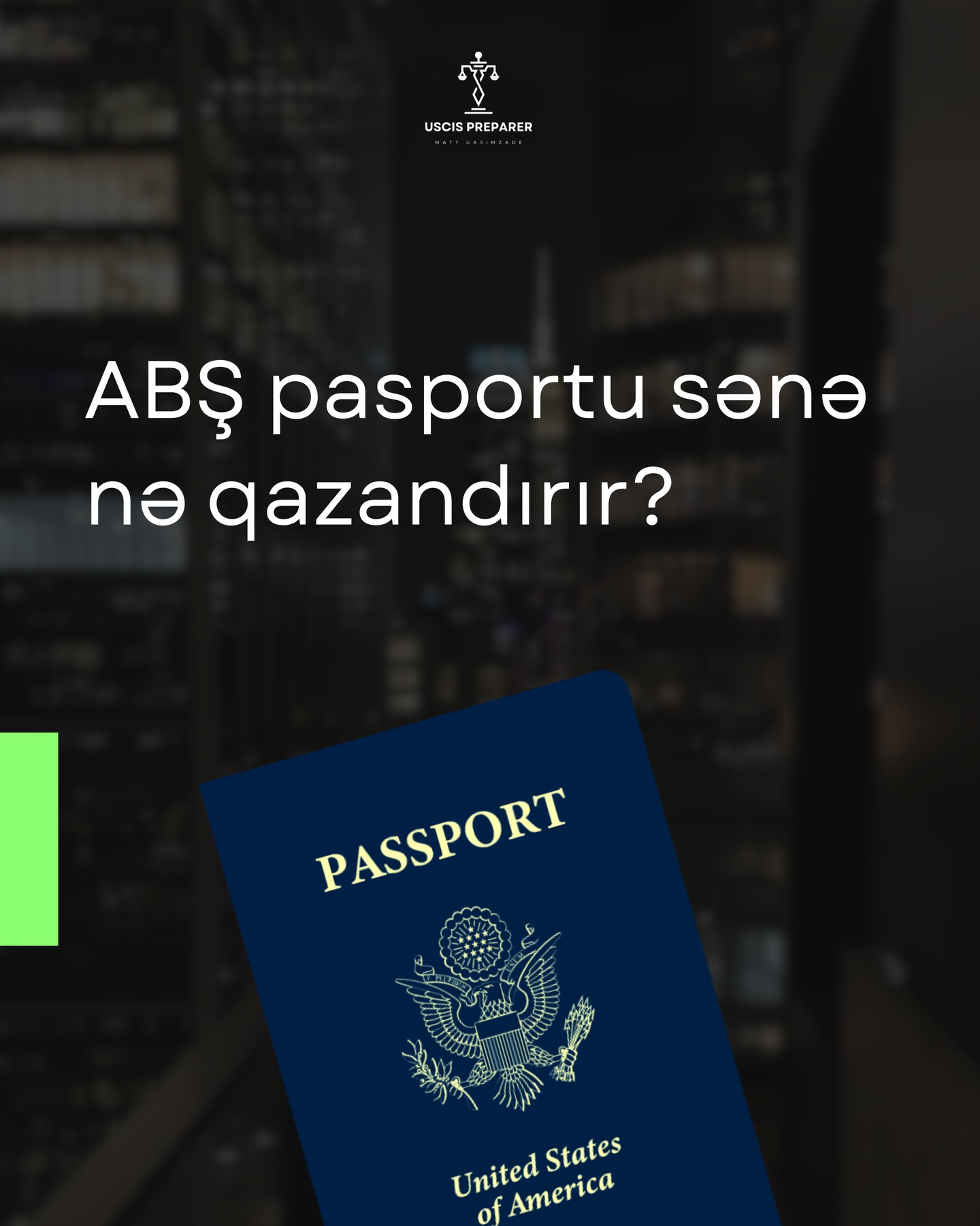 ABŞ pasportu sadəcə səyahət deyil — bu, azadlıq, etibar və imkan deməkdir. 🌍
180+ ölkəyə vizasız giriş, daha sürətli keçid və qlobal imkanlara çıxış.
Green Card, ABŞ vizası və miqrasiya prosesləri haqqında daha çox öyrənmək üçün bizi izləyin.
A U.S. passport isn’t just travel — it’s freedom, trust, and access. 🌍
Visa-free or easy entry to 180+ countries, faster borders, and global opportunities.
Follow us for insights on Green Card, U.S. visas, and immigration strategies.
#americavisa