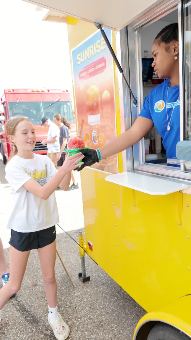 Thee perfect day for shaved ice 😎. Thank you @downtownakronpartnership Sakura Festival for having us! 🌸🍧🩷