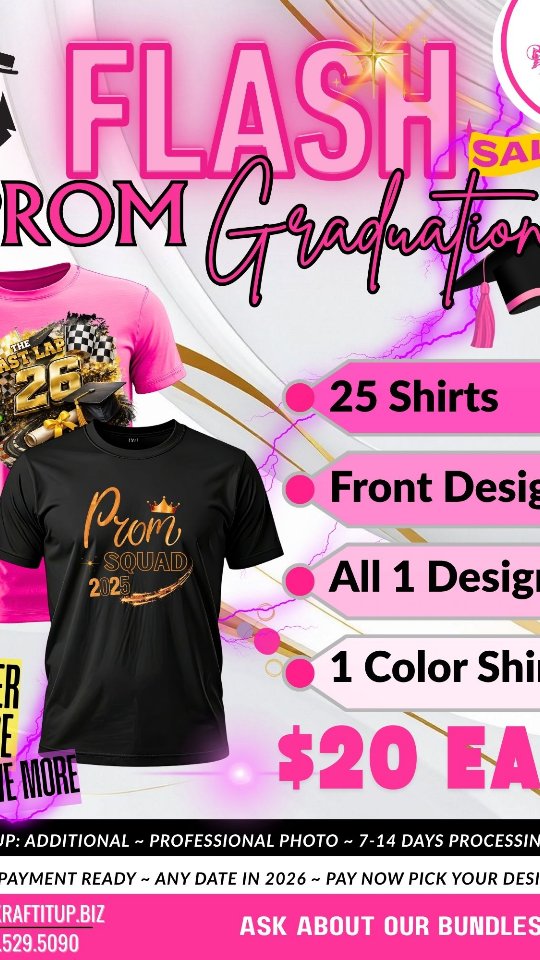 🎓🤵👗✨️Graduation & Prom Flash Sale⚡️⚡️⚡️
🚨 Orders are filling FAST — don’t wait till the last minute!
DM now to secure your Package✨
#promshirts #ClassOf2026 #CustomGraduation #GradGifts #GradSwag