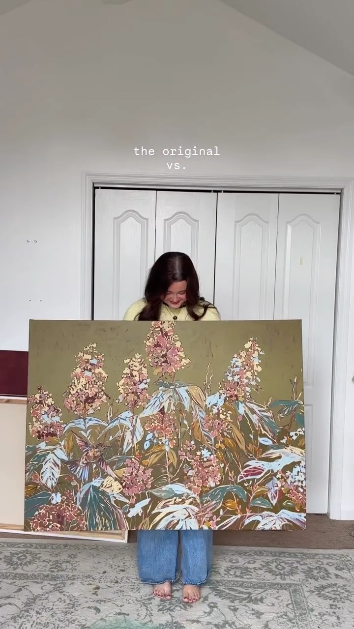 Whoop whoopppp! You asked for bigger, and now “A Moment Between” now comes in 24x32! 🤍
#interiordesign #artist #hummingbirdart #commissionart #artforinteriors