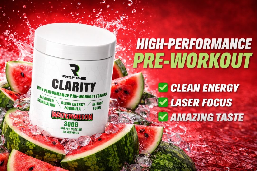 The cleanest pre workout on the market with the freshest taste of watermelon powered by Guarana & Stevia not artificial caffeine and sweeteners 🍉
#refinesupplements #refine #preworkout #supplements #gym