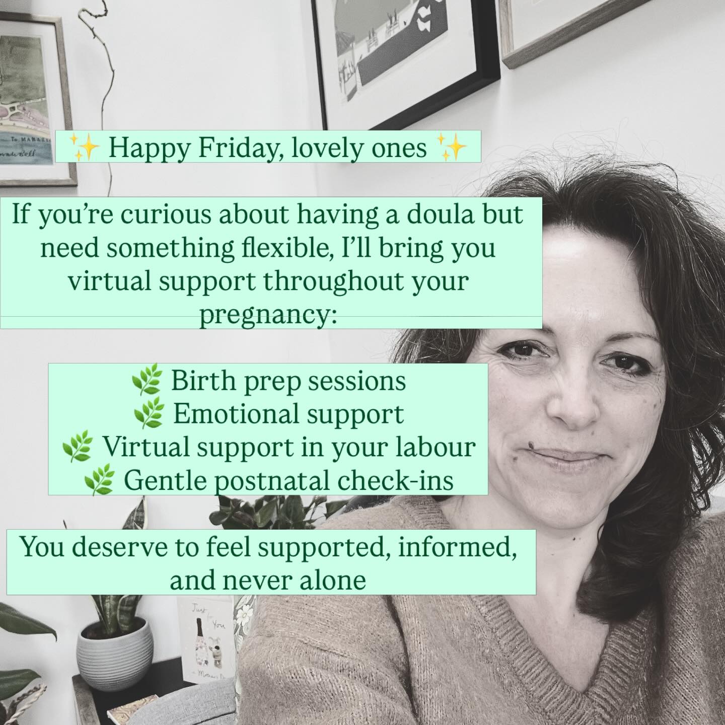Hey hey 👋 …. Can you put some time aside this weekend to think about the support you want for this pregnancy and birth? Make a brew, take time to focus, write it all down.
Let me know if you want to talk options for antenatal and birth support. DMs always open ♥️
#havingababy
#doula
#hypnobirthing
#birthplan
#positivebirth