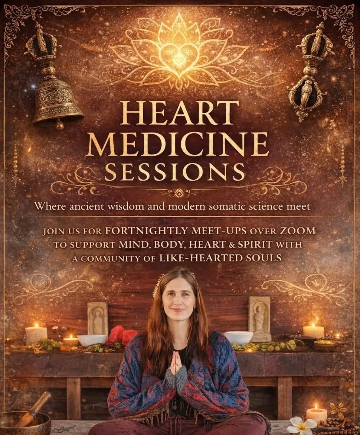 The Heart Medicine Sessions begin this Monday May 4th at 6:30pm 💛
Inspired by ancient wisdom teachings and energetic and somatic medicine practices, these fortnightly sessions are an invitation to cultivate peace, compassion and courage within, rippling out into the world around us, as well as to be part of an online community of friends who are walking a similar path.
To sign up, please go to the link in bio or comments below 🙏
#HeartMedicineSessions
#NervousSystemHealing
#InnerPeace #HeartCentredLiving
#HealingInCommunity