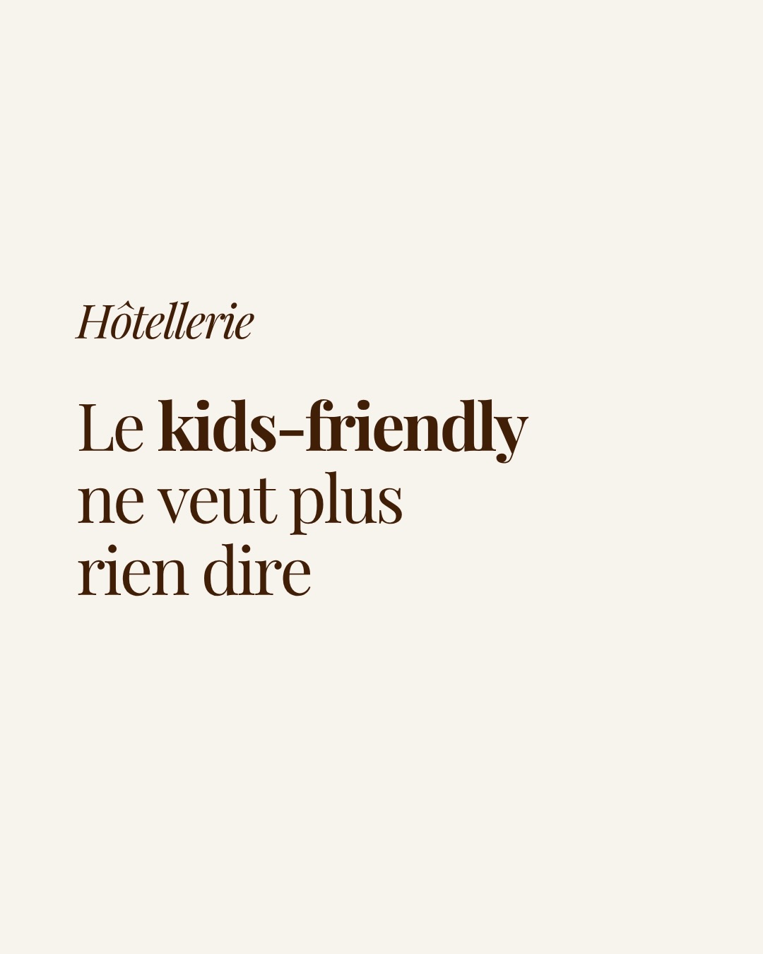 Le terme « kids-friendly » est devenu incontournable dans l’hôtellerie.
Et pourtant, derrière cette promesse, les réalités sont très différentes.
Certains lieux répondent à l’essentiel.
D’autres proposent des services dédiés.
Et certains construisent une véritable expérience famille.
Ces trois approches coexistent, et chacune a sa place.
Mais les regrouper sous un même terme peut entretenir une confusion.
Comprendre ces approches, c’est déjà mieux penser l’expérience famille à l’hôtel.
#hotellerie #hospitality #kidsfriendly #familyexperience #ahauteurdenfant