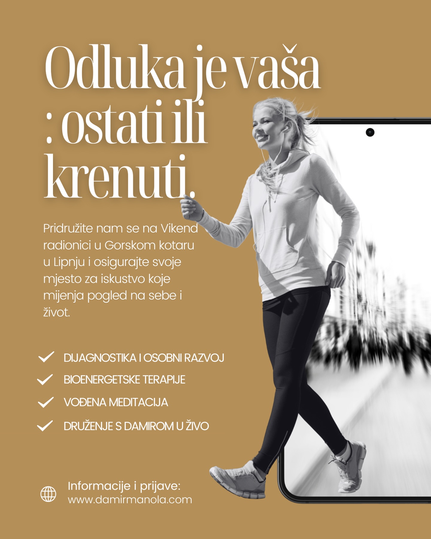 Postoje trenuci kada čovjeku više nije dovoljno “uhvatiti malo vremena za sebe”.
Treba mu izlazak iz svakodnevice.
Treba mu odmak.
Treba mu prostor u kojem će se stvari moći vidjeti bez buke, bez žurbe i bez uobičajenih uloga.
Vikend radionica u Gorskom kotaru upravo je takav prostor.
Tri dana dubokog rada.
Tri dana u kojima se ne ostaje na površini.
Tijelo, emocije, karakter i energija ulaze u proces zajedno.
Ono što ste dugo potiskivali tada izlazi na površinu.
I prvi put dobiva prostor da se vidi, razumije i otpusti.
Zato su ove radionice za mnoge prekretnica.
Jer iz takvog procesa čovjek ne izlazi samo s uvidom, nego s konkretnim unutarnjim pomakom.
damirmanola.com
#osobnirazvoj #radnasebi #motivacija