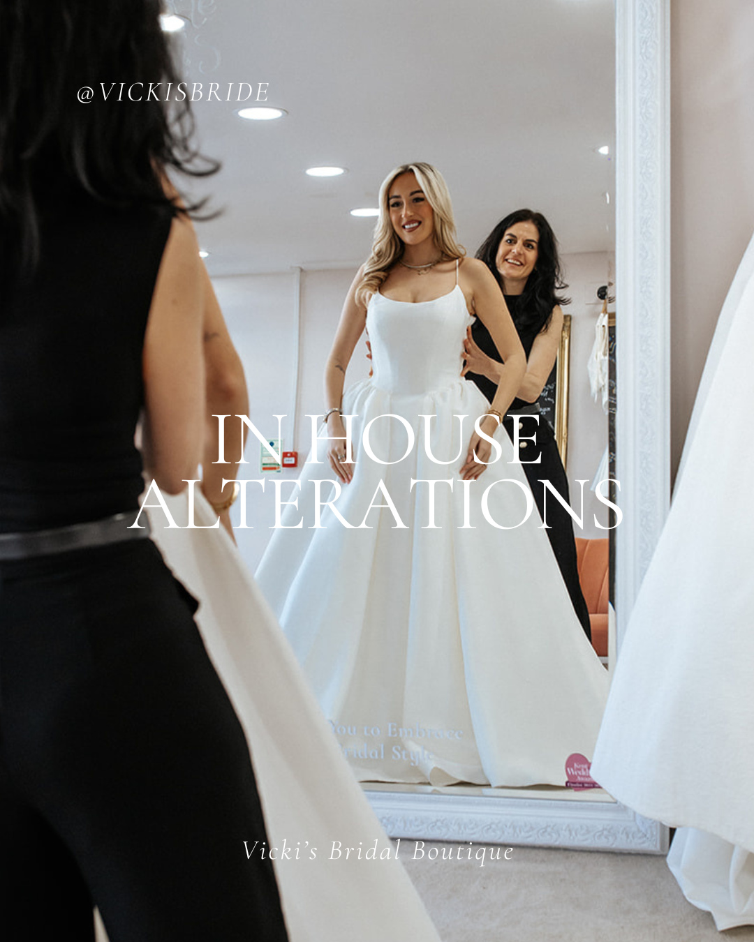 Everything you need to know about our In House Alterations!✨️
We are incredibly lucky to work with the very talented team at the Wedding Dress Surgeons. With Tracy becoming very much a member of our family being here every Wednesday.
Finding a seamstress you can trust is so important and having a open and honest relationship with them can determined the kind of experience you have.
We are here to support you from start to finish of your bridal journey. If you are in need of seamstress appointments, get in touch!